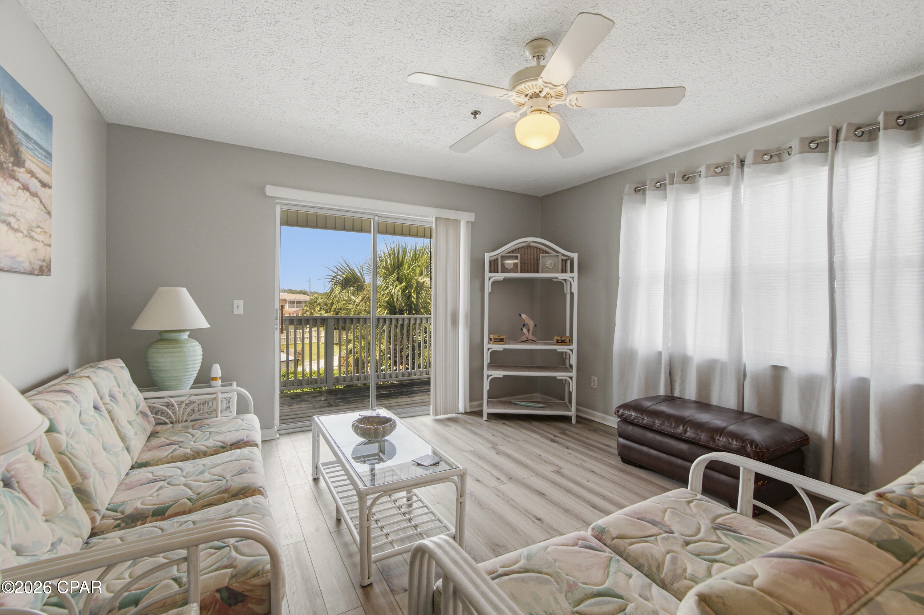 Corner unit condo just across Front Beach Road from the World's most beautiful beaches.  Featuring 2 bedrooms, 2 full bathrooms and a substantial open concept living/dining/kitchen area, this cute condo is rental ready.  New LVP flooring throughout.  Somerset Condo is walking distance to food, fun, and shopping and is located in the heart of Panama City Beach.  Make your appointment today.
