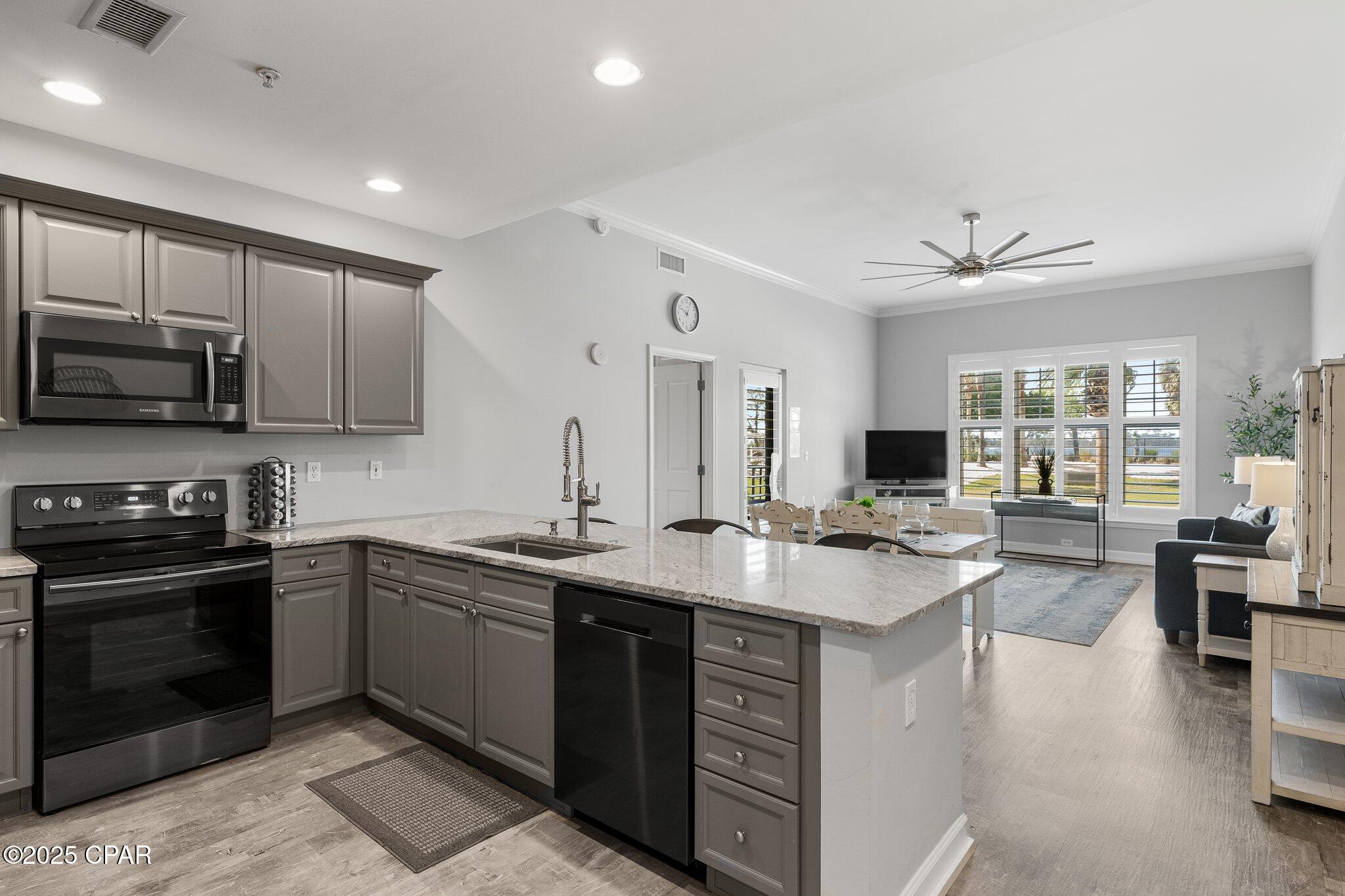 Welcome to Reflections at Bay Point, one of Panama City Beach's premier luxury resort communities offering the perfect blend of refined coastal living and resort-style amenities. Whether you're searching for a full-time residence, second home, or investment property with short-term rental potential, this beautifully updated 2-bedroom, 2-bath condo is truly turnkey and ready to impress.
Located on the convenient first floor, this immaculate unit has undergone over $66,000 in upgrades and renovations. Interior features include LifeProof LVP flooring throughout, crown molding, custom shutters, designer remote-control ceiling fans with lighting, new baseboards, fresh floor-to-ceiling paint including trim and doors, a custom Ruvati sink, Kohler commercial faucet, and Samsung stainless steel appliances, including a smart refrigerator with internet access. Additional updates include newer AC coils and a hot water heater, both less than four years old.
Step into a lifestyle surrounded by breathtaking sunrises and sunsets, dolphins playing in the bay, herons along the shoreline, and views of golfers enjoying the signature fifth hole of the only Nicklaus Course in Northwest Florida. Reflections offers exceptional amenities including a 10,000-square-foot tropical resort-style pool, seasonally heated pool, hot tub, fire pit, grilling stations, tennis courts, and lush tropical landscaping throughout the property.
Just steps away at Bluegreen Vacations Bayside Resort, you'll enjoy multiple dining options including Cabana Café, Flip Flop's, Tides Restaurant & Lounge, and Pelican's. Outdoor enthusiasts will love the nearby Paradise Adventures kiosk offering watersport rentals, private charters, Shell Island shuttles, and adventure tours right from the marina pathway.
If you've been dreaming of a luxury coastal retreat with incredible amenities, strong rental potential, and an unbeatable Bay Point location, this stunning condo checks all the boxes. Schedule your private showing today and start enjoying the Northwest Florida lifestyle you deserve