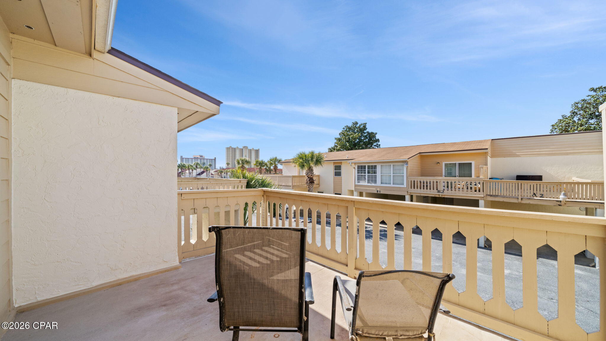 Welcome to Unit 8B6 at Horizon South, the most spacious floor plan offered in the community. This three bedroom, two and a half bath townhome offers an ideal blend of comfort, space, and coastal living. With two private balconies plus a covered patio, you will love how many outdoor areas this unit provides. The covered patio is especially peaceful, making it the perfect spot to sit outside, relax, and unwind after a day at the beach.

With deeded beach access within walking distance and located in a golf cart friendly community, Unit 8B6 offers easy coastal living for both owners and guests. This unit is situated directly across from the pools and amenities, making access incredibly convenient. Horizon South features multiple swimming pools, hot tubs, tennis courts, pickleball, shuffleboard, mini golf, a clubhouse, and beautifully maintained grounds.

The extra space easily accommodates larger groups, making this an excellent option for both personal use and short term rental investment in the highly sought after Horizon South community.
