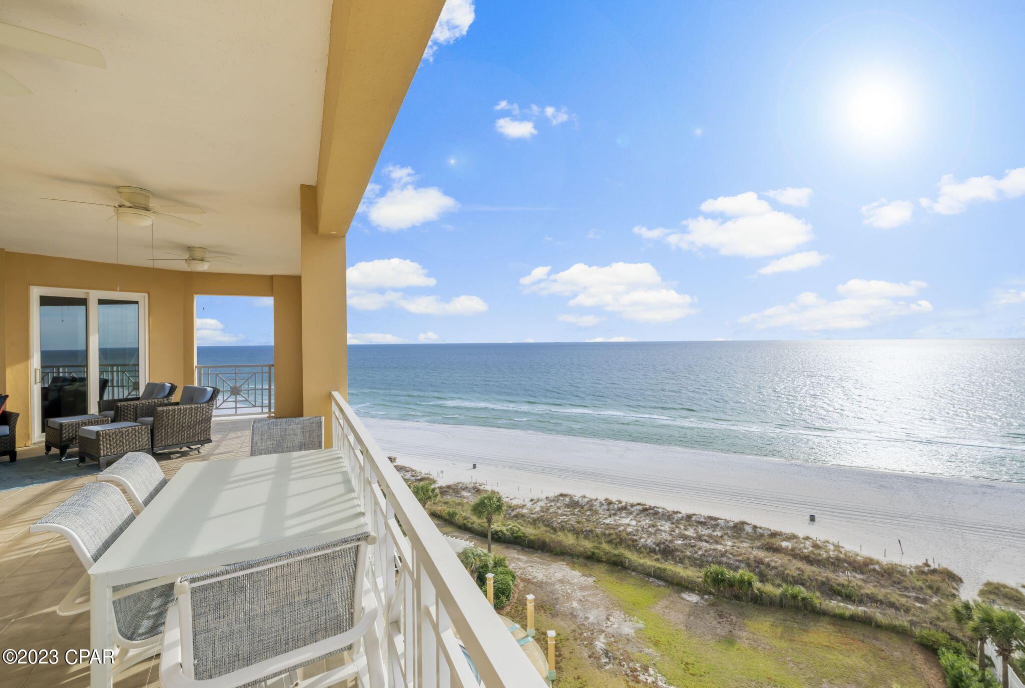 Completely renovated and remodeled executive condo located in the coveted west building with unobstructed views of the Gulf of Mexico.
Boasting 3 bedrooms / 3 bathrooms and an expansive 2,316 square feet, this luxury condominium is the epitome of luxe living, class, and sophistication.  
Offered fully furnished with Deeded Parking Space #7 and Deeded Owners Closet.
This west end unit has not been used as a rental and was completely renovated from one end to the other.  The master bedroom overlooks the gulf and includes a separate shower, garden tub, and walk-in closet. , 9' ceilings, crown molding, and recessed lighting. Guest bedrooms are some of the largest on the beach. The large balcony comes with a stainless steel gas grill and sunset views. With only 3 units per floor, En Soleil offers privacy to all owners. With resort-style amenities including a magnificent sun deck, owner's lounge, 6,500 square feet of gulf front pools, gulf front fitness center, underground parking, additional outdoor parking, and 24 hr. security. Parking spot #7 is right beside the elevator which makes it easy to bring groceries in and storage room is inside the hallway by the condo front door.  Perfect for your new beach home or rental.