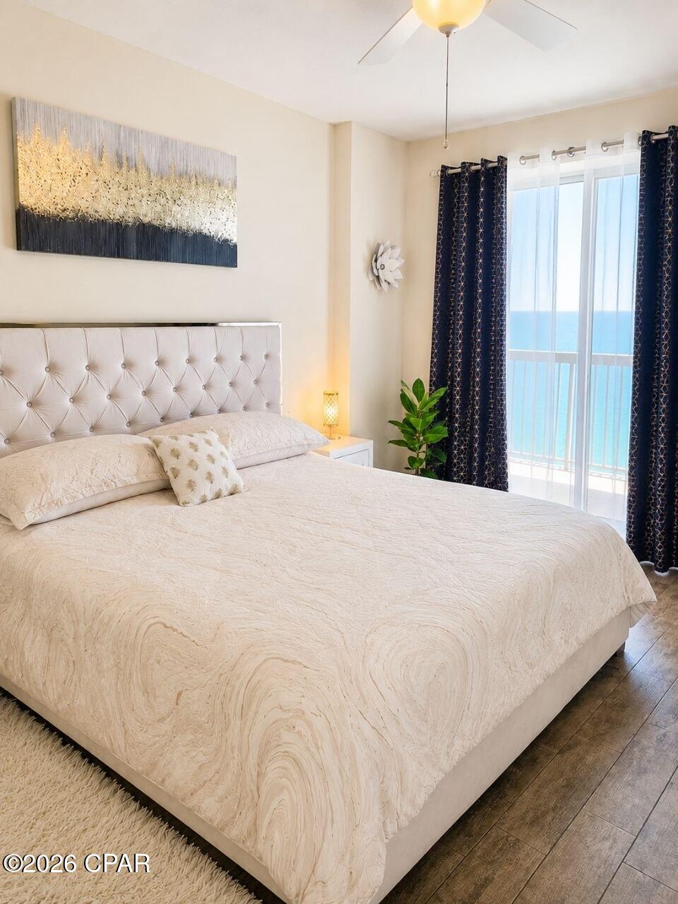 Enjoy breathtaking Gulf views from this beautifully maintained, owner-occupied beachfront condominium. Offering a desirable 1-bedroom plus bunk room layout that comfortably sleeps six, this residence is ideal as a personal getaway, full-time home, or vacation rental. The Gulf-front primary suite opens directly to the balcony, while the bright bunk room with its own window provides flexible space for guests. Interior features include wood-look tile flooring, updated kitchen cabinetry, new kitchen appliances, and tastefully renovated bathrooms, including a spacious walk-in shower and double vanity in the primary suite. Tinted sliding glass doors help improve energy efficiency and minimize glare, allowing you to enjoy the stunning Gulf views year-round. Meticulously cared for and move-in ready, this condo offers timeless coastal appeal in one of the area's most sought-after beachfront communities.