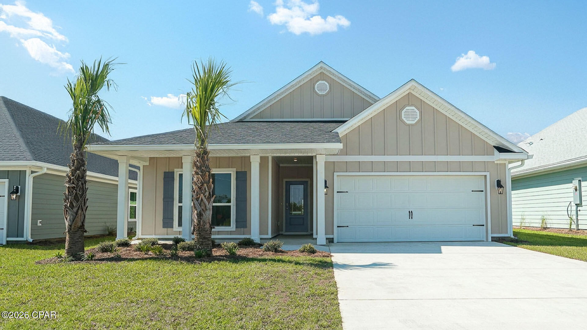 This home is under construction and features the Delray floorplan. As you walk into the home you will find two bedrooms off the entry hall with a full bath in between. The laundry room located across the hall is spacious and offers space for storage if needed. There is a fourth bedroom that could serve as an office space/ flex room/ bedroom next to the laundry room. The heart of this home is the spacious living area that is open to the kitchen. 

This floor plan flows seamlessly with beautiful EVP flooring throughout the main living areas and carpet in each bedroom. The kitchen is equipped with brand name stainless appliances including a smooth top stove, microwave, and dishwasher as well as a center island with lower cabinetry. The beautiful white cabinetry compliments the elegant quartz countertops and offers a bright feel to this spacious home. 

The primary bedroom is located at the back of the home offering a private retreat and it features an ensuite bathroom with EVP flooring, quartz countertops and beautiful white cabinetry. The bathroom is designed with two spacious closets, a large shower with glass enclosure and a dual sink vanity.
