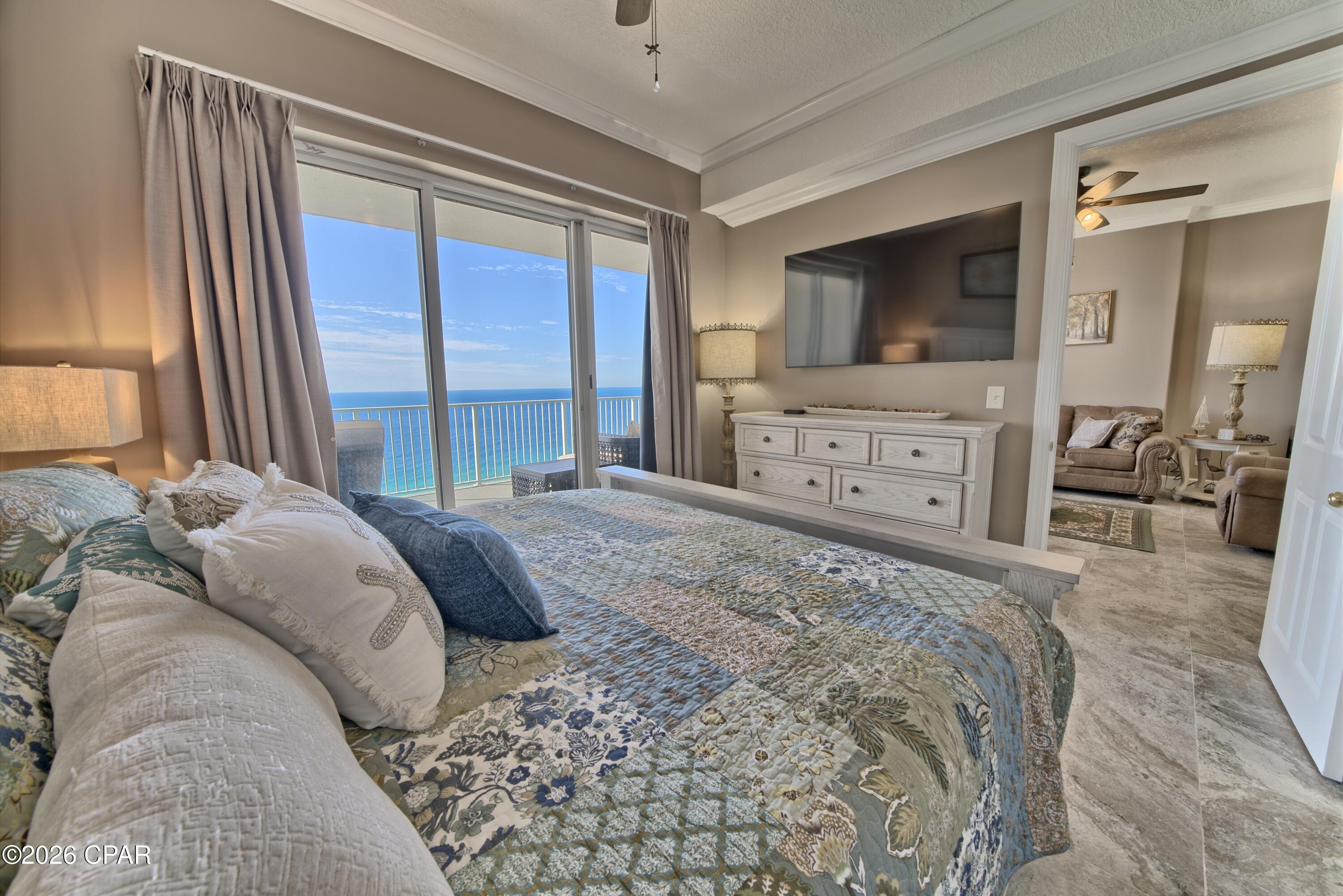 Beautiful beach front Condo with breathtaking views of the ocean. The location is Central for traveling from one end of our beaches to the other!. Near Pier Park, Frank Brown Park, Dining, and Shopping, etc. Condo fully renovated with new washer and dryer. New kitchen and bathroom cabinets, flooring, water heater, and new furniture in every room including new televisions. New patio furniture designed for comfortability. Large balcony approximately 27x10.This is a must see! Accepting serious buyers only!