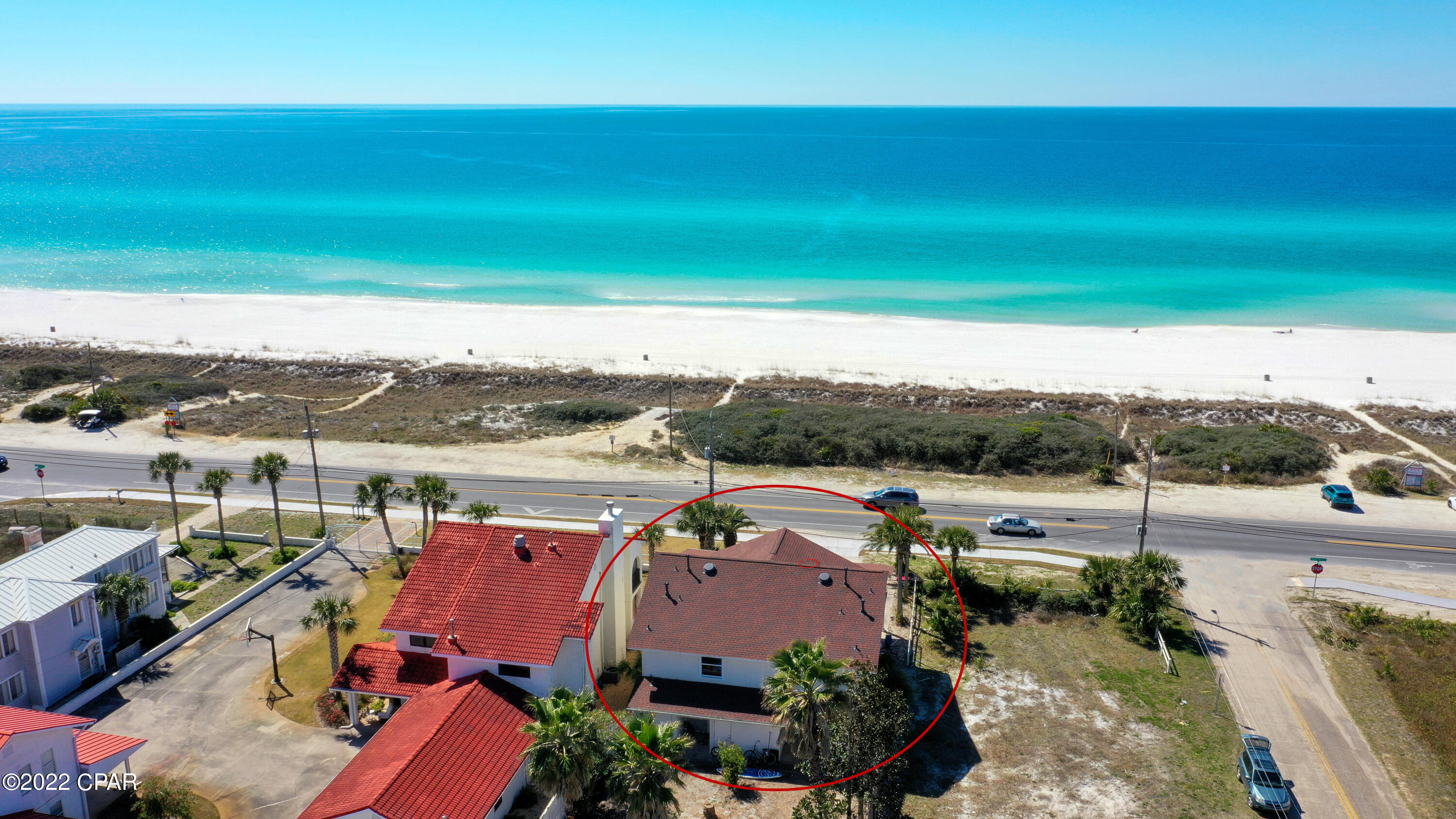 'CURRENTLY UNDER CONTRACT, SELLER ACCEPTING BACKUP OFFERS.This Breathtaking 3,120 sq ft Gulf view home is newly remodeled and comes furnished.  This 5 bedrooms and 5.5 baths home is located in the desirable Laguna Beach area.  This is an excellent investment/income opportunity located directly across from the Gulf that has unobstructed views and a private dedicated beach.  The home has been fully remodeled with new appliances and furnishing.  The first floor has a living room, dining room, spacious kitchen, and bunk room. The 2nd floor has 4 bedrooms. They are 2 Master bedrooms on the gulf side each has a sliding balcony door that opens up to a large tiled patio with a hot tub. Golf cart-friendly community with no rental restrictions within walking distance to the local grocery store.