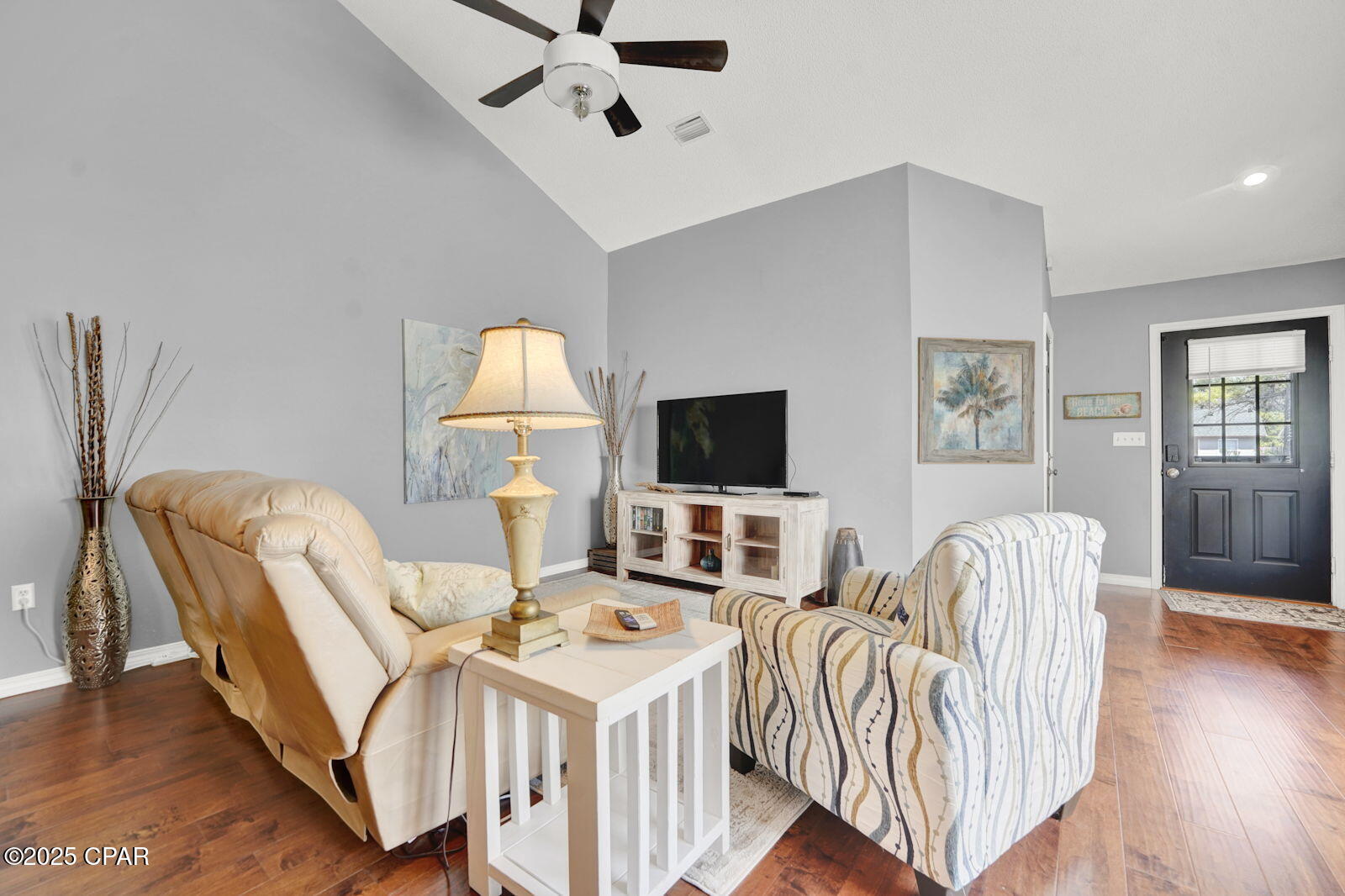 Welcome to this delightful 2-bedroom, 2-bathroom townhome tucked away on a quiet cul-de-sac in the family-friendly Escada neighborhood of Santa Rosa Beach south of 98. Surrounded by tranquil woods, this fully furnished, move-in-ready home is ideal as a primary residence or a vacation retreat, blending modern comfort with peaceful privacy. This home features an open and airy design with 2 well-designed bedrooms and a spacious loft that can double as a third bedroom, with soaring ceilings creating a bright and welcoming atmosphere. The private primary suite includes a generous 7.5 x 7 ft walk-in closet and en-suite bathroom, situated on its own floor for ultimate seclusion.

Plentiful storage comes with a large upstairs bedroom closet (9 x 2.5 ft) and a convenient laundry area off the kitchen. Offered fully furnished (with listed exceptions), this home is turnkey for immediate living or rental opportunities. Step through the back door to a covered patio overlooking a secluded backyard with a high privacy fence, perfect for unwinding or hosting guests. Parking is convenient with a 1-car garage and driveway space for 2-3 additional vehicles. Located in Flood Zone X, this home requires no flood insurance, ensuring peace of mind. The neighborhood offers prime access, just steps from the community pool with dedicated bathrooms and the Greenway Trail (to get to the beach) connecting you to Butler Elementary, Stallworth Beach Access, and the vibrant 30A corridor. Set in a serene, wooded community, it's ideal for families or those seeking a quiet escape. You're minutes from Santa Rosa Beach's top dining, shopping, and recreational spots along 30A.