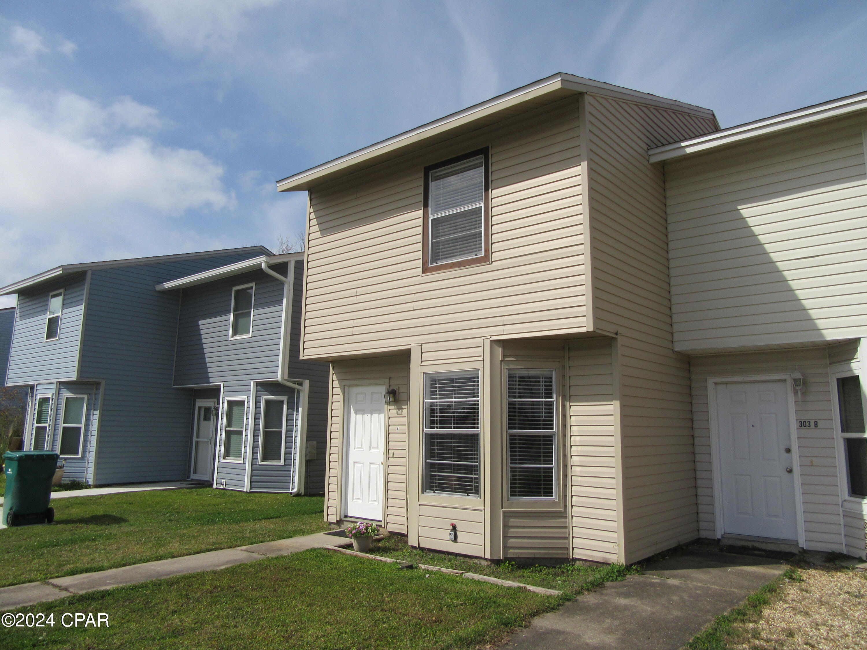 Very attractive townhome with upgraded appliances, carpets, custom counters, plumbing and paint. New roof and siding after Hurricane Michael. All tile floors downstairs with 1/2 bath downstairs, and 2 large bedrooms up. The master bedroom has a slider that opens up to a balcony that overlooks a spacious fenced yard. Minutes away Tyndall AFB, dining and shopping. All property sizes and ages are approximate, please measure and/or verify if important. School assignments are subject to change, please check with Bay County for most accurate information. Deposit is the same as one month's rent. Pets allowed with owner approval and a $300.00 NON-REFUNDABLE pet fee applies per pet. Breed restrictions apply.
