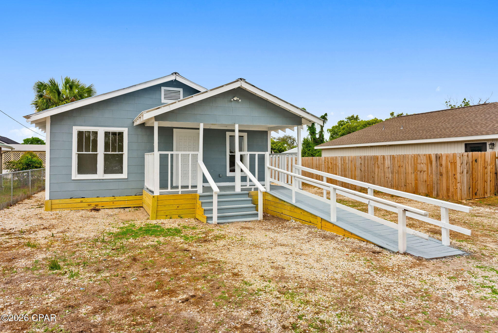 Ideally located in the Springfield community of Bay County, this 1,040-square-foot residence offers essential updates and a spacious lot. The home features 3 bedrooms and 1 bathroom, with recent functional improvements including new PEX plumbing and new electrical lines. The interior is finished with fresh paint and new flooring throughout, complemented by a renovated bathroom. The living area is notably spacious at approximately 25' x 13', providing a versatile layout for residents.
The exterior includes a covered front porch and sits on a deep 43' x 140' lot, offering plenty of outdoor space. 
Strategically situated for an easy commute, the home is just minutes from Tyndall Air Force Base, regional healthcare facilities, and the diverse shopping and dining options of Panama City. Additionally, the world-famous white sand beaches of Panama City Beach are only a short drive away. This turn-key property represents a practical opportunity for those seeking a refreshed home in a high-demand, centrally located market. For those interested in investment opportunities, this property is located in an area that allows for short-term rentals, providing added flexibility for use.