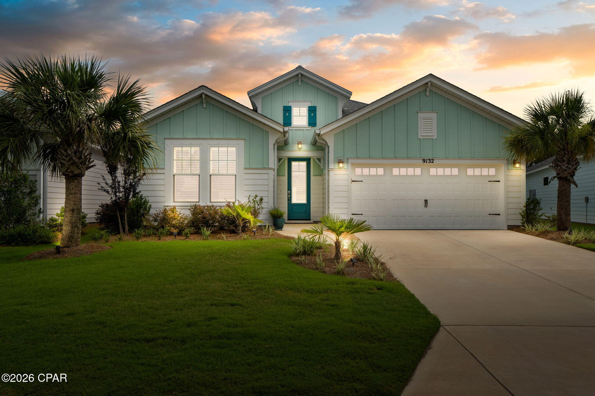 Rare opportunity in Margaritaville! Don't miss your chance to own the only Cabana Bay Tandem currently available. This highly sought-after floor plan in Phase 5 offers the rare convenience of a true two-car garage plus a dedicated golf cart garage, along with thoughtful upgrades that perfectly blend resort-style living with everyday luxury.
A beautiful glass front door welcomes you into a bright, open interior featuring 8-foot doors, recessed lighting throughout, luxury laminate flooring, 5¼-inch baseboards, plantation shutters, and custom finishes that create a warm, coastal-inspired atmosphere.
The upgraded chef's kitchen is the heart of the home, showcasing quartz countertops, a large center island, gas cooktop, upgraded vent hood, pendant lighting, under-cabinet lighting, crown molding, and convenient pot and pullout drawers. Whether entertaining friends after a day of fun or enjoying a quiet evening at home, this kitchen offers exceptional style and functionality.
The spacious primary suite provides a relaxing retreat with remote blackout shades, custom closet organizers, and a spa-like bath featuring a frameless glass shower.
One of this home's most captivating features is its private backyard setting. The screened lanai overlooks a picturesque horse farm, where horses often wander near the rear of the property, creating a peaceful, secluded backdrop that feels worlds away. Complete with cool deck coating and remote privacy shades, this outdoor living space is the perfect place to sip your morning coffee, unwind with an evening cocktail, and enjoy the tranquil sights and sounds of nature.
Additional premium features include an epoxy-coated garage floor, a Culligan whole-house water treatment system, and abundant garage space for both vehicles and your golf cart.
If you've been dreaming of the carefree island lifestyle with the added bonus of exceptional privacy, this remarkable Cabana Bay Tandem delivers the upgrades, storage, and setting you've been waiting for. Rarely does a home combine resort-style amenities with such a serene natural backdrop. Schedule your private showing today and experience why this exceptional property truly stands apart.
Life in Latitude Margaritaville Watersound revolves around the vibrant Town Square, the heart of the community where neighbors gather, music fills the air, and every day feels like a celebration. At its center is the stunning Paradise Pool, a resort-style oasis with sparkling waters, shady tiki huts, and plenty of space to relax while visiting with neighbors. Residents enjoy an unmatched amenity lineup, including an indoor lap pool, a state-of-the-art fitness center, spa services, pickleball, tennis and basketball courts, miles of walking and golf-cart trails, a kayak launch, and lush green spaces. Entertainment thrives at the Last Mango Theater, while creative spaces like the ''Clayground'' pottery studio and woodworking shop offer opportunities to learn, create, and connect. Even four-legged family members are pampered with an on-site pet groomer and the popular Barkaritaville Dog Park. Live music, outdoor activities and a lively monthly farmer's market bring island energy right to your doorstep, and best of all, no yard maintenance; with the HOA covering exterior painting and roof replacement. That means more time to relax and enjoy the good life. Just outside the neighborhood, convenience continues with a new Publix grocery store currently under construction, a new nail salon and a pizza restaurant slated to open later this year.  Additional retail is coming soon, a future marina is under development, and a new hospital is being built nearby for easy access to top-tier medical care round out the amenities outside the community. In Margaritaville, everything you need--fun, relaxation, convenience, and community is right at your fingertips. This home offers the perfect blend of luxury, convenience, and island inspired living, just bring your flip-flops!