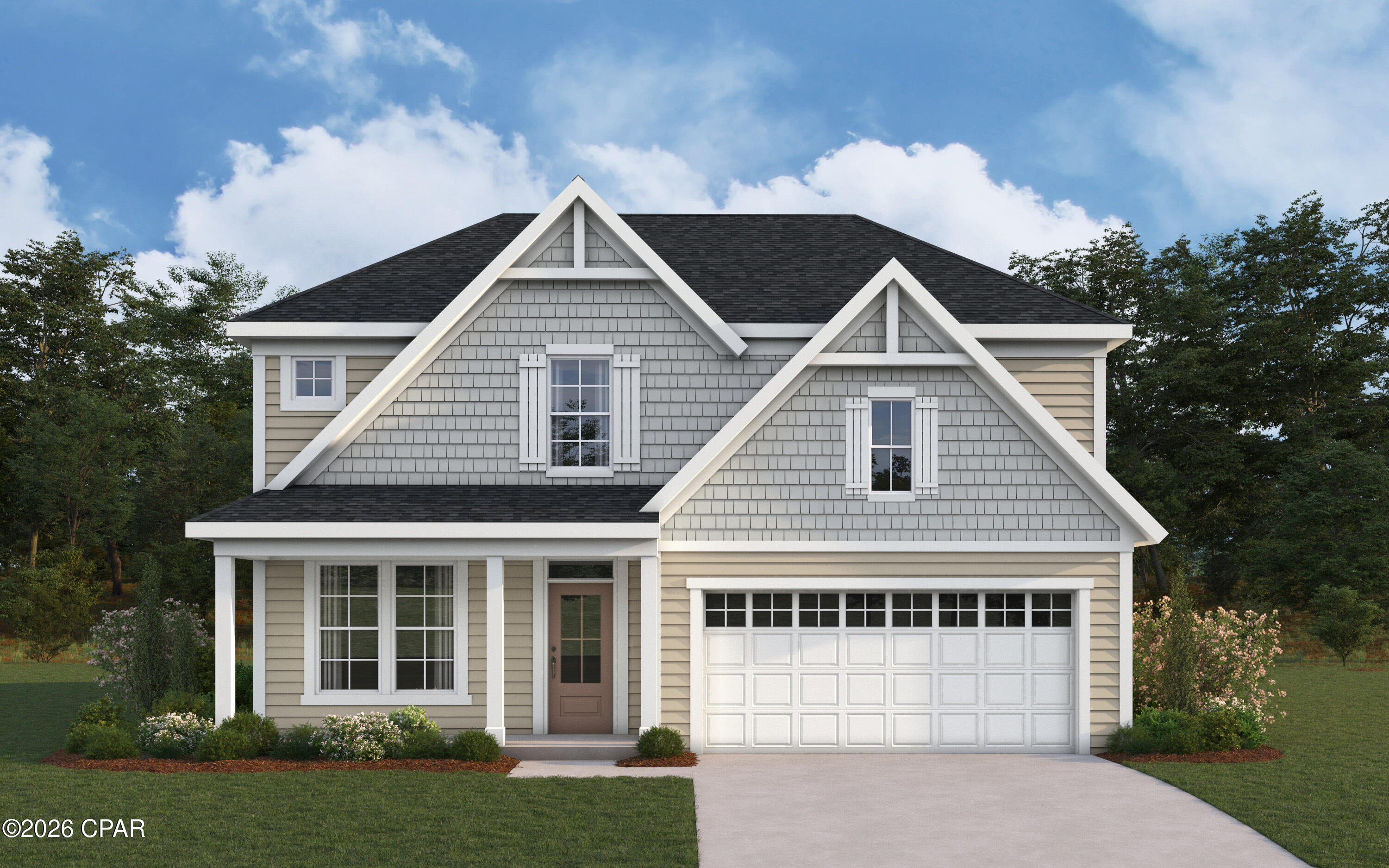 New construction by Fischer Homes in the beautiful Salt Grass at Ward Creek community, featuring the stunning Olive design. This unique floorplan offers 4 bedrooms and 3 full baths. The expansive family room provides the perfect gathering space, while the spacious open kitchen features a large island and walk-in pantry that flows seamlessly into the morning room with walkout access to the patio.

The owner's suite offers a spacious private bath and oversized walk-in closet. A guest bedroom and full hall bath are conveniently located at the front of the home. The upper level features two additional bedrooms, a full hall bath, and a versatile loft area. A spacious 2-bay garage completes this exceptional home.