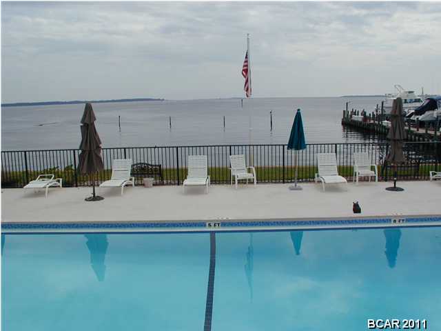 For Rent. This is a fully furnished condo move in ready. Rent includes basic cable, water/sewer, garbage, and quarterly pest control. Landmark is within easy walking distance to restaurants such as the Captains Table, Uncle Ernies, Hunts Oyster Bar and the newly opened Shrimp Boat. Come see this neat complex that sits alongside St. Andrews Bay and features 2 pools, a private beach, and 7 beautifully landscaped acres. Whether it is July or December, this complex is quiet and offers the best of Bay living with easy access to the Gulf of Mexico. No pets.