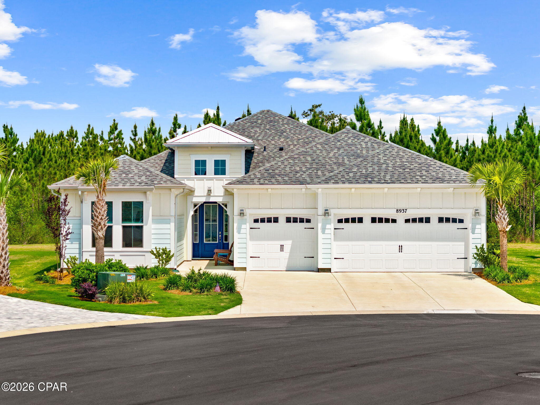 CURRENTLY UNDER CONTRACT, SELLER ACCEPTING BACKUP OFFERS.

Welcome to one of the MOST sought-after homesites in Latitude Margaritaville Watersound! Located in desirable Phase 7, this exceptional Island Collection Trinidad Bay home is perfectly positioned on a rare, oversized pie-shaped cul-de-sac lot--offering added privacy, space, and premium curb appeal that is hard to find.

This beautifully designed home features 3 bedrooms, 3.5 baths, plus a spacious den/office, providing the perfect blend of comfort and flexibility for everyday living and entertaining. Inside, you'll find tile flooring throughout, creating a seamless, low-maintenance coastal aesthetic.

The gourmet kitchen is thoughtfully upgraded with a gas range, quartz countertops, soft-close cabinetry, pull-out trash system, and a large walk-in pantry, making it both functional and stylish for the home chef. The open-concept layout flows effortlessly into the main living and dining areas, ideal for hosting guests and enjoying the Latitude lifestyle.

The primary suite is a true retreat featuring a luxuriously upgraded en-suite bath with a rain shower system, while one of the secondary baths also include upgraded rain shower fixtures, ensuring comfort for family and guests alike.

Additional highlights include: 3-car garage with epoxy flooring and upgraded garage door opener, Fully equipped laundry room with abundant cabinetry, counter space, and utility sink
Whole-house generator added post-closing for peace of mind. Hurricane impact windows, doors, and garage door.

Step outside and enjoy your expansive homesite with an extended screened lanai, perfect for creating your dream outdoor living space, with room for a future pool and plenty of space between neighbors.

Living in Latitude Margaritaville Watersound means embracing a resort-style, 55+ active adult lifestyle unlike any other on the Emerald Coast. Residents enjoy world-class amenities including a state-of-the-art fitness center, resort-style pools, pickleball and tennis courts, live entertainment, on-site dining, walking and biking trails, and a vibrant social calendar. Located just minutes from the white sugar sand beaches, and with a new Publix, shopping, dining, and a future marina and hospital nearby, convenience meets coastal living.

This is a rare opportunity to own a premium homesite with a highly upgraded home in one of the most desirable communities in Northwest Florida. Schedule your private showing today and start living the Latitude lifestyle!
