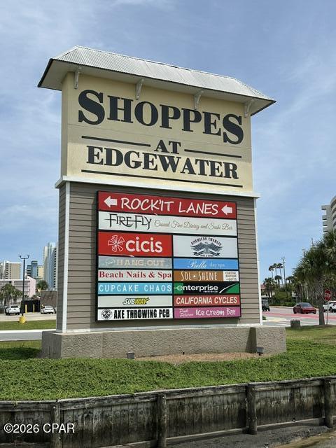 This 3,200 square feet of retail/office space located in the Shoppes at Edgewater would be an ideal location for your growing business. The property is a neighborhood shopping center located directly across the street from the beach in the crossroads of the resort community of Panama City Beach, Florida.