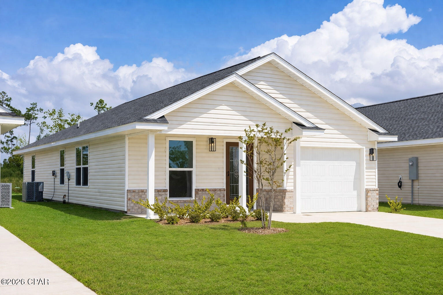 ***UNDER CONSTRUCTION*** SELECTIONS AND COLORS MAY VARY.
Come check out this brand-new construction, 1,365 square footage home. It features coretec pro plus flooring in all formal and wet areas, quartz countertops, as well as stainless steel appliances. The master bedroom features a knockout ceiling, and a spacious walk-in closet. It is located in the desired Fox Glenn community. This community is located approximately 9 miles from Tyndall Air Forces Base, 22 miles from Mexico Beach, and 22 miles from Panama City Beach.