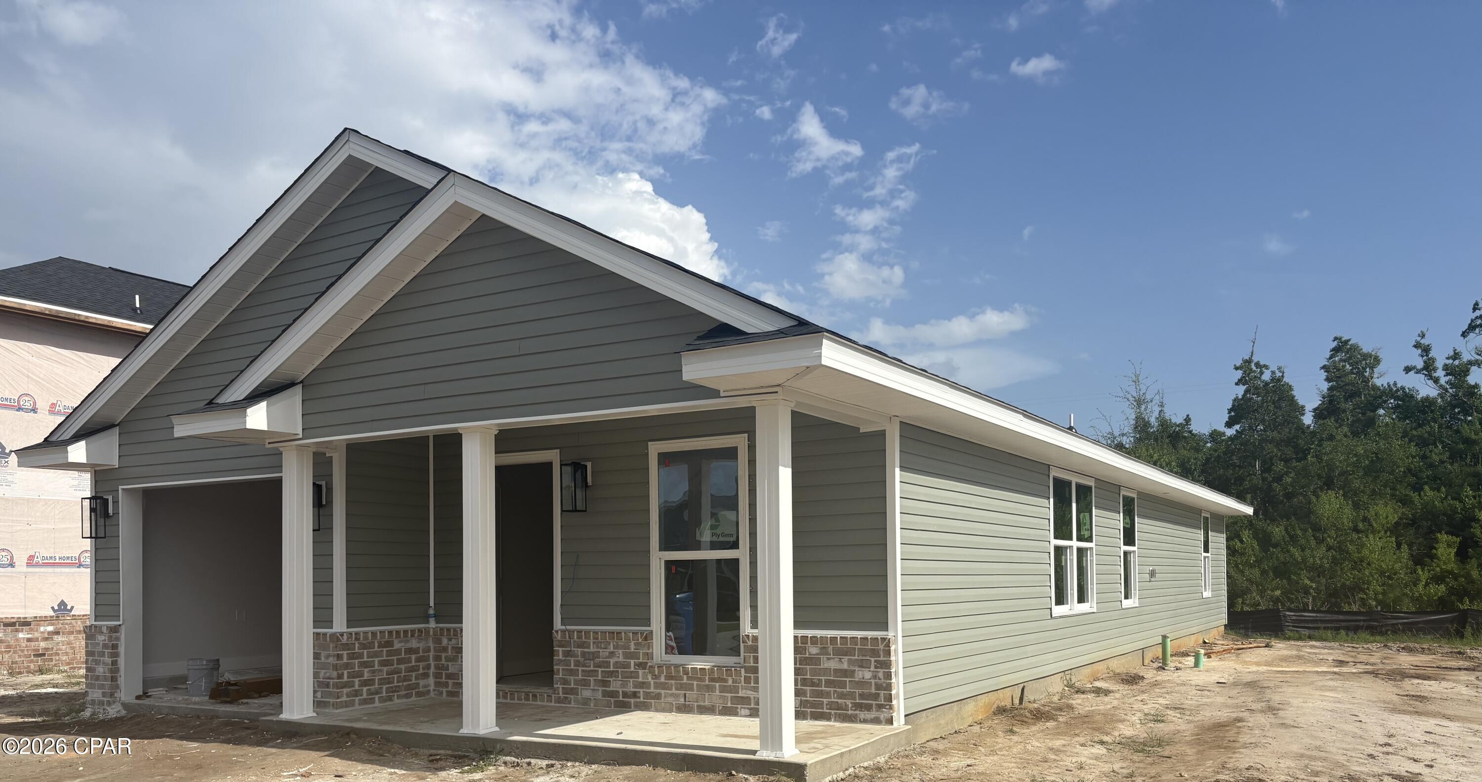 ***UNDER CONSTRUCTION*** SELECTIONS AND COLORS MAY VARY.
Come check out this brand-new construction, 1,365 square footage home. Featuring 3 bedrooms and 2 baths. It features coretec pro plus flooring in all formal and wet areas, quartz countertops, as well as stainless steel appliances. The master bedroom features a knockout ceiling, and a spacious walk-in closet. It is located in the desired Fox Glenn community. This community is located approximately 9 miles from Tyndall Air Forces Base, 22 miles from Mexico Beach, and 22 miles from Panama City Beach. Home is expected to be finished in August.