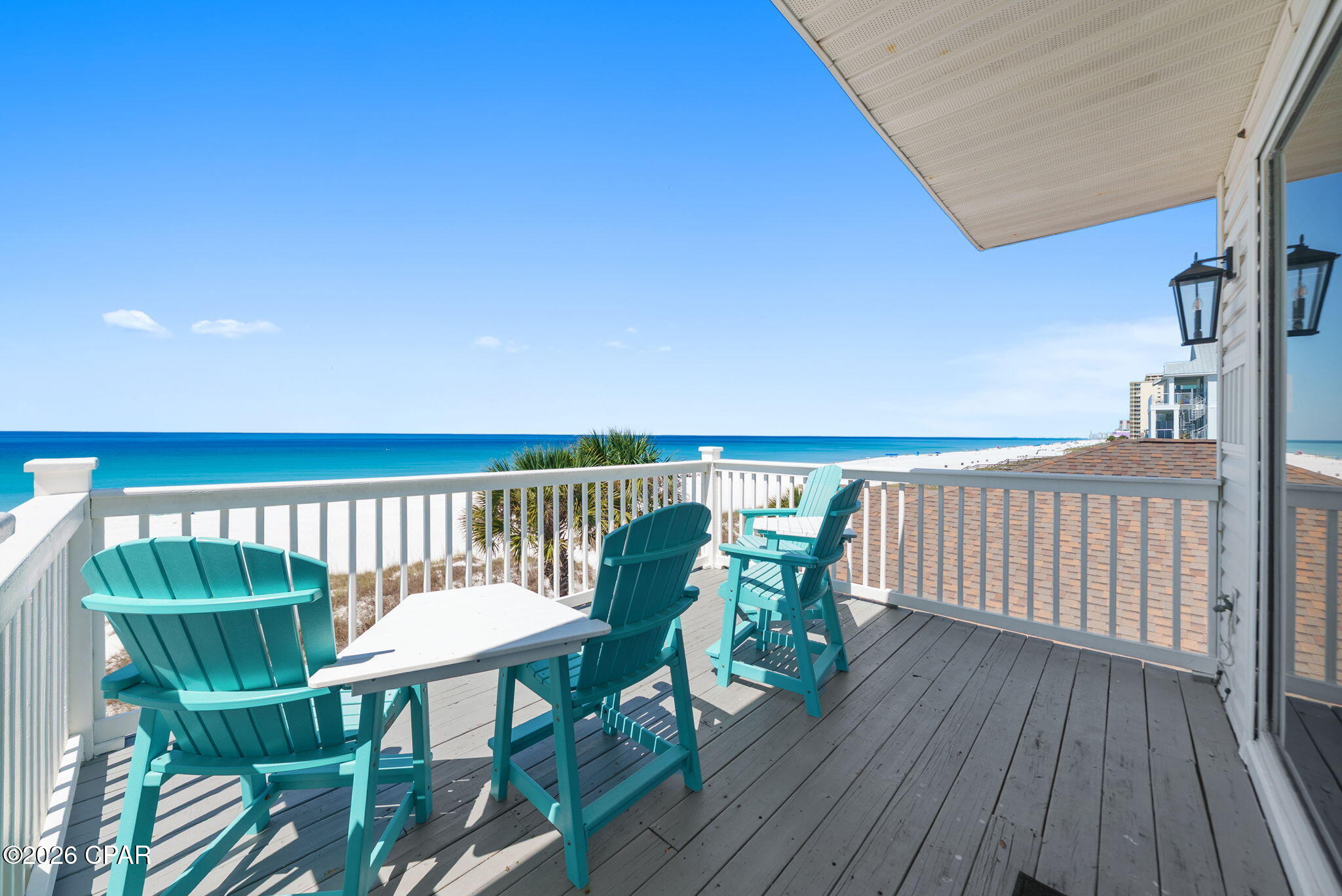 An exceptional Gulf-front investment opportunity where luxury meets income potential. With more than $330,000 in proven rental income in 2025. This stunning coastal property features four beautifully appointed two-bedroom units, offering a total of 8 bedrooms and 8 full bathrooms, all thoughtfully designed to maximize comfort, style, and revenue.

Perfectly positioned directly on the Gulf, the property showcases breathtaking Panama City Beach sunsets and uninterrupted water views from private balconies for every unit, creating an unforgettable experience for guests and owners alike. A Gulf-front pool provides the ultimate setting for relaxation, while the pristine white sand beach is just steps away.

Inside, each residence is finished with upscale coastal touches, including gorgeous white oak luxury vinyl plank flooring, open-concept kitchens, and striking shiplap ceilings that enhance the bright, airy atmosphere throughout. The layout of each unit is designed for both functionality and entertaining, making it ideal for short-term rentals or multi-family use.

On the ground level, covered parking beneath the home offers both convenience and additional entertainment space, complete with grilling areas, tables, games, and gathering spots--perfect for hosting guests and creating memorable beachside experiences.

With rental projections reaching as high as $385,000 per year, this property presents a rare opportunity to own a premier Gulf-front income-producing asset in one of Panama City Beach's most desirable locations.

Whether you're expanding your portfolio or seeking a luxury coastal retreat with exceptional returns, this one-of-a-kind property delivers the perfect blend of location, lifestyle, and long-term value.