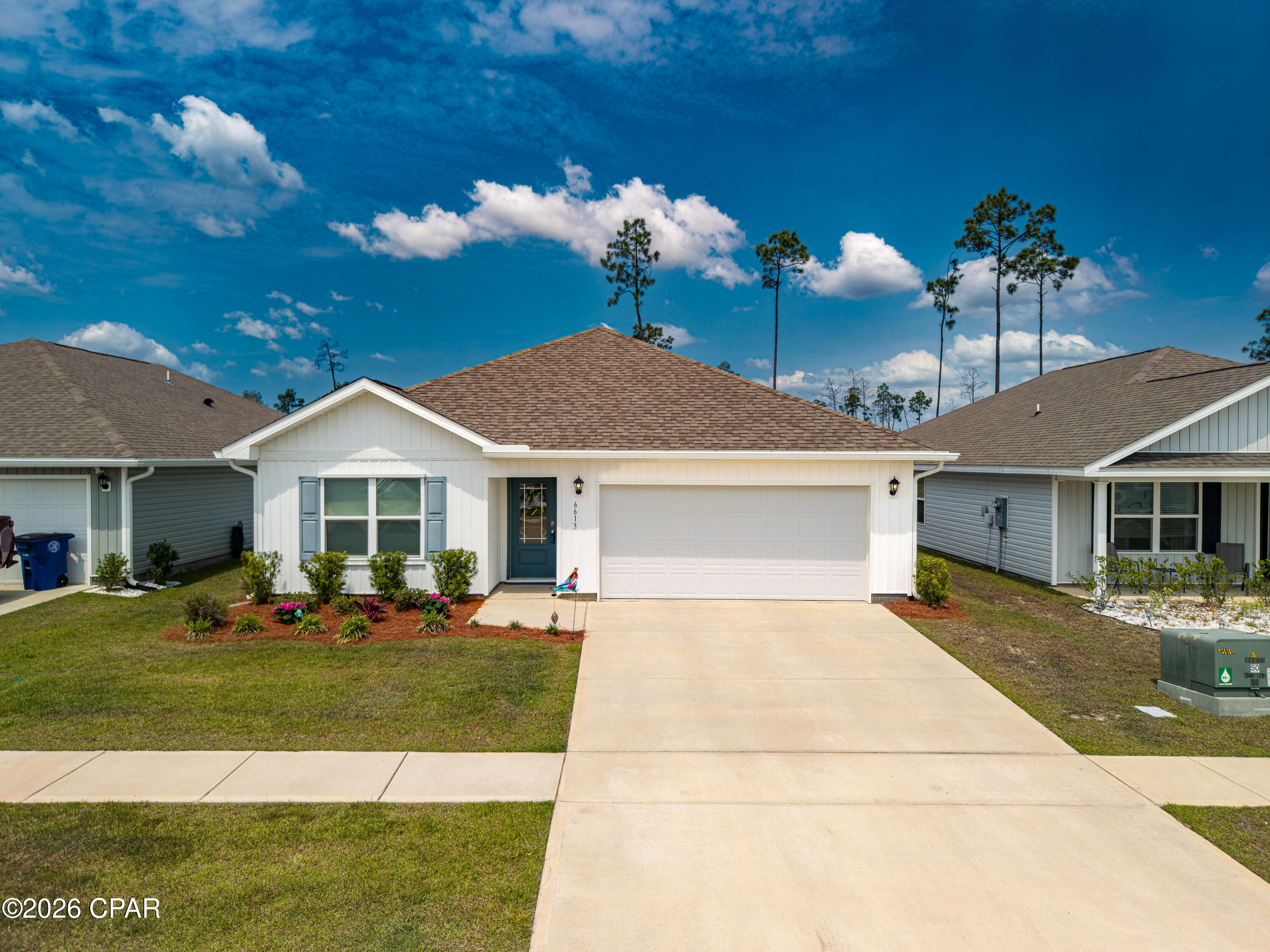 Better Than New in Liberty! 2023 Build - Steps to Pool & Fitness Center | Perfect for Living or Rental

This home has been immaculately maintained and improved. The 10-year warranty is transferrable. The owners recently had the interior and garage professionally repainted. Custom hurricane shutters, refrigerator, washer/dryer and safe are included. Upgrades include gutters, lighting, ceiling fans and wide louvered blinds, smart door-bell and two wall-mounted smart TV's. 

The backyard is adjacent to a conservation easement which allows unobstructive views of the sunrise and sunset and ensures privacy.

The proximity to the pool, clubhouse, gym, school bus pick-up and mailbox are within walking distance of the home. 

Liberty is DR Horton's largest new home community in Panama City, Florida. 
Liberty is a great choice for military personnel working at Tyndall Air Force base as it is only about 13 miles away. Liberty is located off Highway 231 and Star Avenue making it a short drive to shopping, food, schools, and the beautiful beaches of Panama City Beach.

The community is active and engaged. They gather at the clubhouse with food-trucks, easter egg hunts and other fun activities.