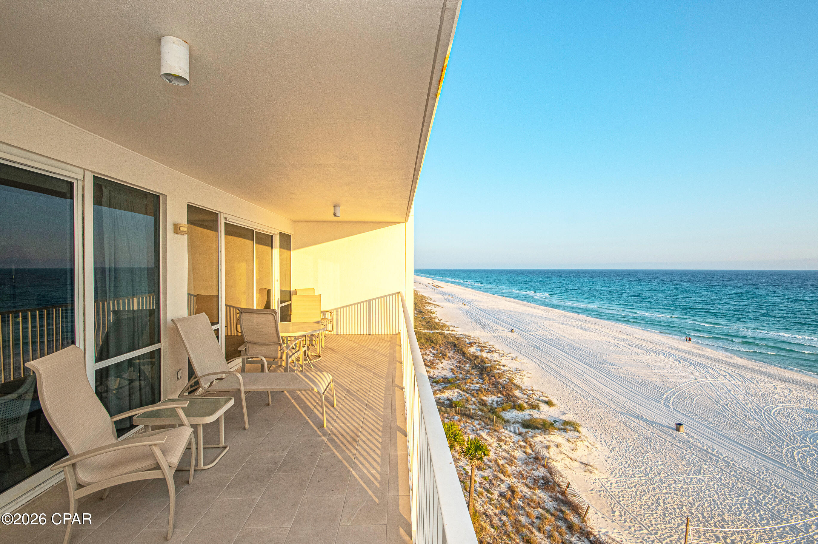 Are you looking for a 1744 sq ft. condo with a 1 Car Garage......HERE IT IS!!! Experience coastal luxury in this stunning 3-bedroom, 3-bath gulf-front condo located on the 5th floor of the highly sought-after Princess Condo. This spacious and open floor plan is designed for both comfort and breathtaking views, featuring an updated kitchen that flows seamlessly into the living and dining areas.  Step into the expansive family room with sliders that lead to a large private balcony--perfect for enjoying panoramic Gulf views and unforgettable sunsets. The waterfront master suite offers its own direct balcony access, creating a true retreat with the soothing sounds of the waves just steps away.  A rare and highly desirable feature, this unit includes a private 1-car garage, providing added convenience and value. Close to restaurants, shopping, St Andrew Park and much more.  Whether you're looking for a primary residence, second home, or investment property, this exceptional condo delivers the ultimate beachfront lifestyle.