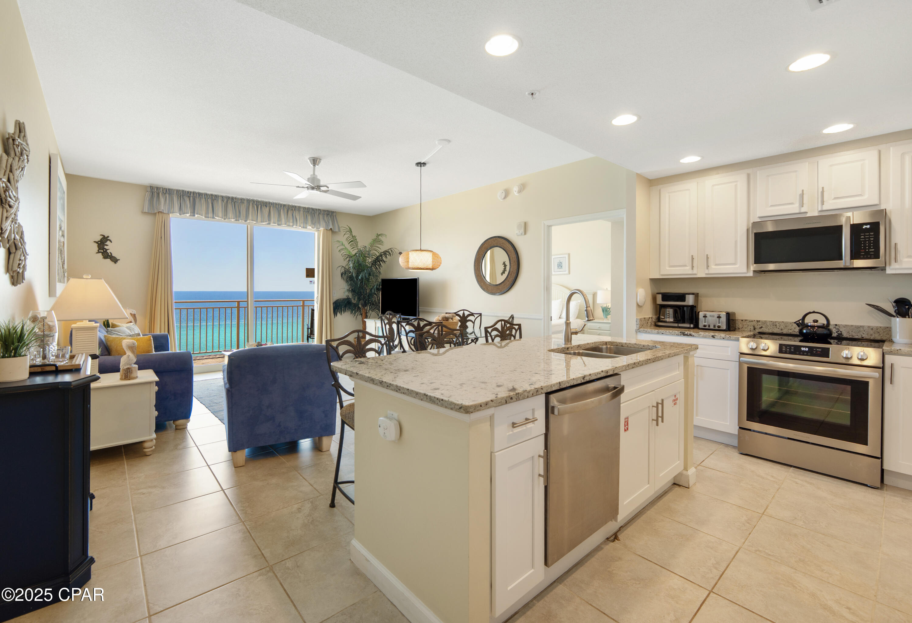 This stunning beach condo located along the pristine beaches of the Emerald Coast of Florida is the perfect location for salt and sand lovers. Whether you plan to live on the beach or purchase a vacation home, this property promises an unparalleled seaside living experience. Enjoy direct access to the emerald waters  and breathtaking sunsets from your balcony. The serene and picturesque setting makes it an ideal retreat for relaxation and rejuvenation.

Don't miss the opportunity to own this exceptional beach condo. Call today to schedule a viewing and experience coastal living at its finest.


Features and Upgrades
•	Upgraded Kitchen: The kitchen has been completely upgraded with new countertops, fixtures, and appliances, providing a modern and sleek cooking space.
•	Fully Furnished: This unit comes fully furnished, ready for immediate occupancy or rentals.
•	Bedrooms and Bathrooms: The condo features 2 spacious bedrooms and 2 well-appointed bathrooms.
•	Ceiling Height: The 9-foot ceilings add to the spacious and airy feel of the unit.
•	Gulf Front Master Bedroom: The master bedroom offers direct Gulf views and access to the balcony via a sliding door, perfect for watching sunsets.
•	Condition: This unit is in excellent condition, reflecting meticulous maintenance and care.
•	Parking: The building offers convenient under-building parking.