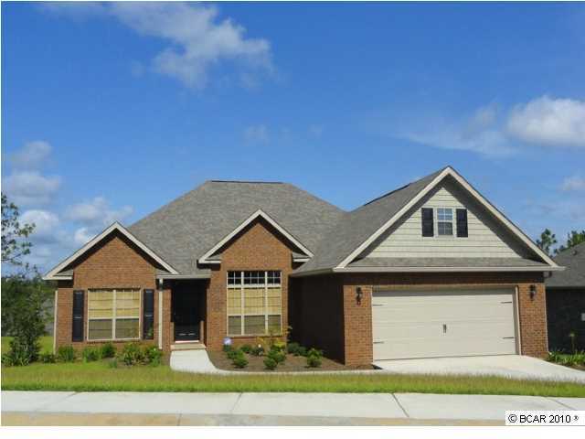 Davenport elevation C, is a 2,323 sq. ft. The Davenport features 3 bedrooms, 2 baths and a two car garage. The Davenport features an expansive covered front porch. As you enter the home, the foyer separates the living room from the dining room and leads to the large kitchen and open family room which feature vaulted ceilings. The kitchen has a large pantry and nook area for seating. The master bedroom is on a separate side of the house and master bath includes a dual sink and vanity, separate shower and tub, and the largest walk in closet in an L shape. The garage entry to the house also has a foyer which features the half bath. The second bedroom features a large closet and is located near the laundry room. The third bedroom is separated from the second by an additional closet and