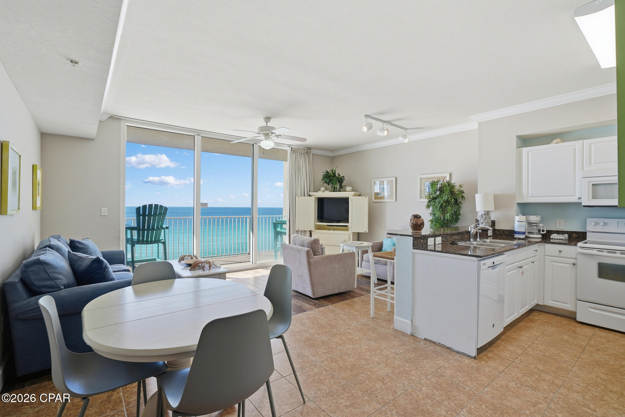 Gulf-front vacation rental condo for sale in Panama City Beach at Tidewater Beach Resort, one of the most sought-after Gulf-front resorts on the Emerald Coast. Tidewater 714 is a 7th-floor beachfront condo designed for strong rental performance and effortless coastal living in one of Florida's highest-demand short-term rental markets.
This highly desirable floor plan features 2 bedrooms plus a private bunk room and 3 full bathrooms, effectively functioning as a true 3-bedroom layout--one of the top-performing configurations for Panama City Beach vacation rentals. Each sleeping area offers direct access to a full bathroom, creating privacy and comfort ideal for families and larger guest groups, a key driver of occupancy and rental revenue.
Expansive Gulf of Mexico views anchor the open-concept living room, kitchen, and private balcony, complemented by 9-foot ceilings and durable, low-maintenance finishes designed for both owner efficiency and guest durability. Major systems and appliances--including HVAC, water heater, washer and dryer, refrigerator, dishwasher, and microwave--have been updated from original installation, offering added value and long-term peace of mind.
Sold fully furnished and rental-ready, this turnkey Panama City Beach investment property offers immediate income potential or the flexibility to enjoy as a second home on the Gulf Coast.
Located on the 7th floor, the unit provides a convenient mid-level elevation with easy elevator and stair access while still capturing sweeping beachfront views--an ideal balance of accessibility and panoramic perspective.
Tidewater Beach Resort amenities include over 600 feet of private white-sand beachfront, two expansive lagoon pools, an indoor heated pool, multiple hot tubs, a 4,200-square-foot Gulf-front fitness center, on-site dining and bar, movie theater, game room, covered parking garage, 24-hour security, and exclusive access to the owner's lounge. Ownership also includes two beach chairs with umbrella through the beach service program (guest usage fees prepaid through year-end) and an assigned storage locker located directly next to the unit, with fees prepaid through 2026.
Ideally located just minutes from Pier Park, dining, shopping, and entertainment, Tidewater 714 offers a compelling combination of strong cash-flow potential, Gulf-front lifestyle flexibility, and long-term appreciation within the Panama City Beach real estate market.
Schedule your private showing today.