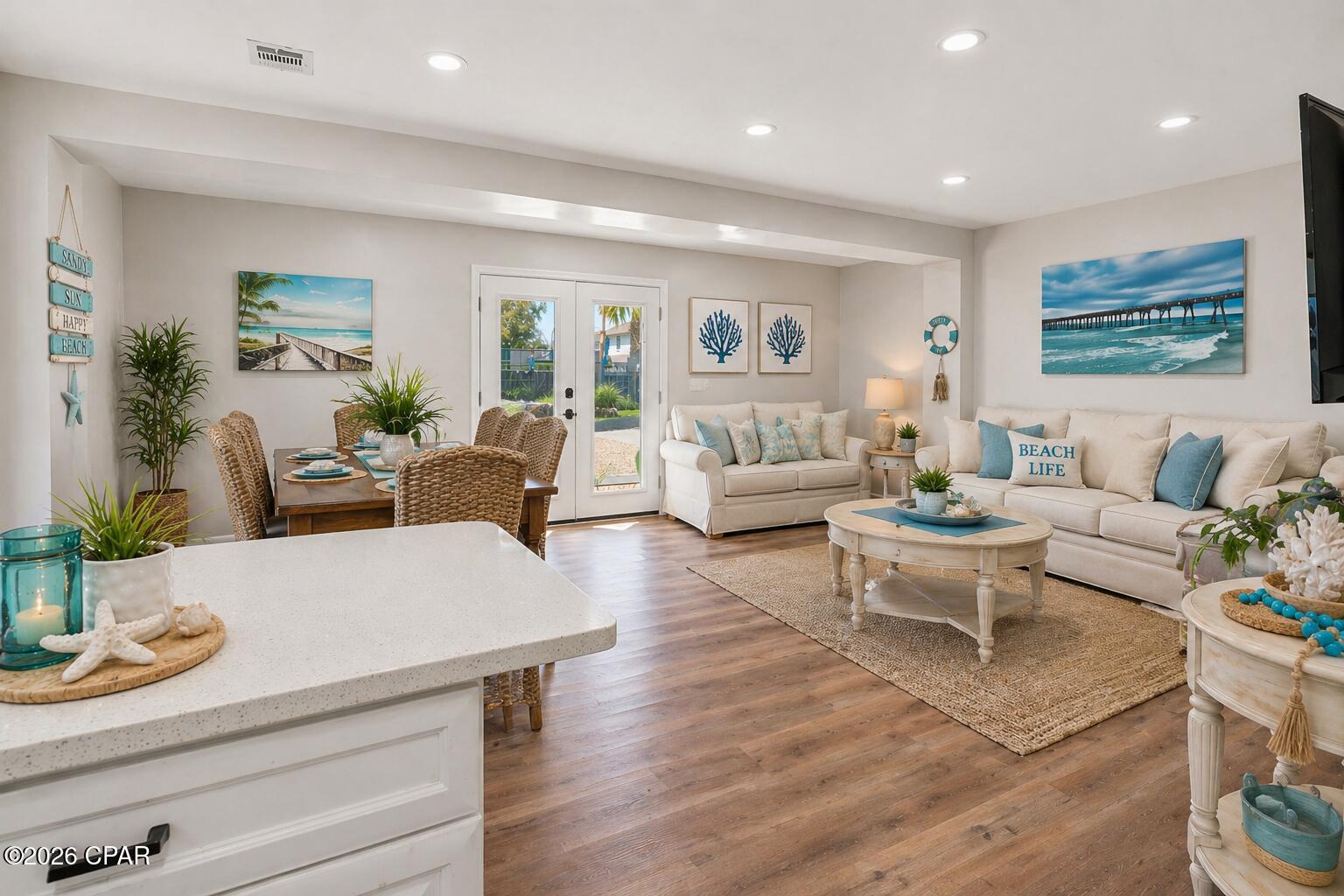 CURRENTLY UNDER CONTRACT, SELLER WILL CONSIDER BACKUP OFFERS
**MOTIVATED SELLERS ENCOURAGE ALL OFFERS** Welcome to your fully renovated beach retreat! This 5 bed 3 bath home offers over 2,400 square feet of thoughtfully designed living space. With no HOA, this property provides the freedom and flexibility both homeowners and investors are looking for. Designed with outdoor living in mind, the private backyard oasis features an oversized deck, hot tub, fire pit, and even a volleyball court that is perfect for entertaining guests or maximizing rental appeal. There's also an outdoor shed ideal for storing beach gear, bikes, and more. For those looking to customize, there is plenty of space to add a pool, with the option to convert the volleyball court area into your own private pool retreat... Inside, the home has been completely renovated from top to bottom, offering a fresh, modern feel throughout. Major updates include a new roof, new A/C system, and all new landscaping. Located just 5 blocks from the beach, this home is a quick golf cart ride away from the sugar white sand and has the ability to comfortably sleep 14-16 guests. With rental projections exceeding $80,000 annually, this property is perfectly positioned as a high performing investment, second home, or even full time residence. **Certain listing photos have been virtually staged with AI generated furnishings and design elements to help buyers visualize the property's potential.**