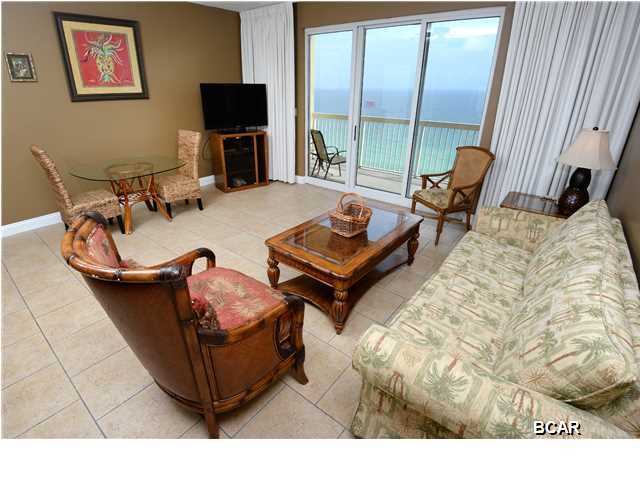**FRESHLY PAINTED** The 1BR/2BA at Calypso remains one of the most popular rental floor plans on the beach! With built-in bunks and 2 FULL BATHS, this is an ideal 1BR vacation rental property where you can sleep 6 comfortably!! The spacious main room is gulf-front and offers fantastic views of the beach and gulf. After playing on the beach, lounging at one of two resort-style pools or relaxing at the gulf side Tiki Bar, take a short walk to the new Pier Park...an outdoor shopping, dining and entertainment complex directly across the street from the emerald waters of the Gulf of Mexico!! More pictures coming soon.