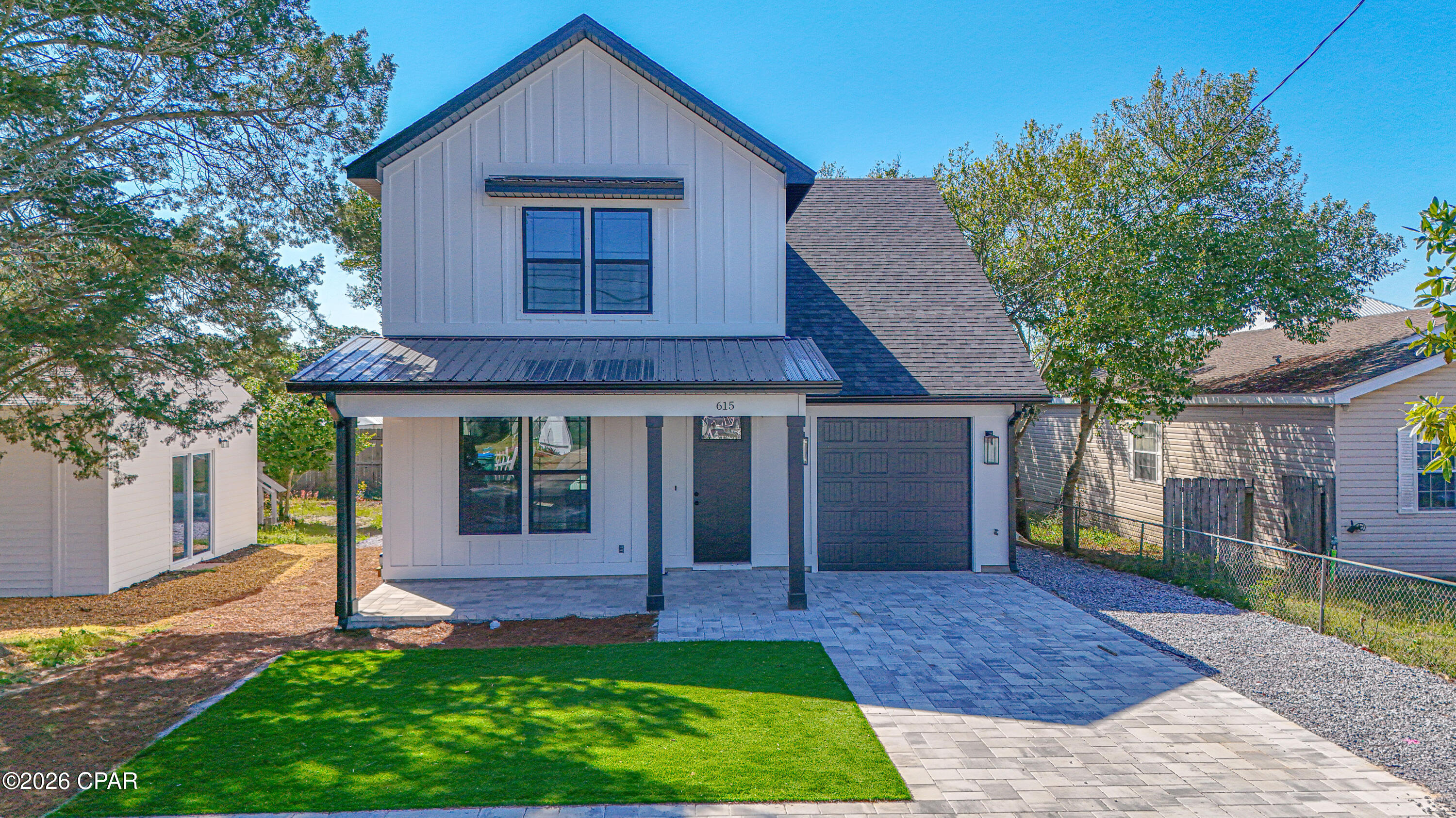 BRAND NEW CONSTRUCTION. Live the Beach Life in Inlet Beach Heights! This brand-new 2-story coastal farmhouse is under construction and offers the rare opportunity to pick your finishes and make it truly yours. Perfectly situated within walking distance to the sugar-white sands of Panama City Beach, this home embodies the ultimate beach lifestyle. Features You'll Love: Spacious master suite on the first floor with a luxurious walk-in shower, Open concept living with recessed lighting throughout, Amazing chef's kitchen featuring a large island, stainless steel appliances, and a pot filler, Luxury vinyl plank flooring and stylish finishes throughout, 8 foot doors, tiled bathrooms, Covered porches perfect for relaxing after a beach day, Single-car garage ideal for a golf cart, Grey brick paver driveway, Tankless water heater for endless hot water, Media room / optional 5th bedroom for added flexibility. Location, Location, Location Nestled in the desirable Inlet Beach Heights community, a short walk to Lake Powell, the park, public boat ramp - great for jet skis, paddle boarding, and small boating, Inlet Beach & 30A - world-class dining, shopping, and coastal charm, Pier Park, Topgolf, and Dolly Parton's Dinner Theatre - endless entertainment options!  This is an incredible investment Opportunity.  This property allows short-term rentals, making it a prime investment and income-producing opportunity. Whether you're seeking a full-time residence, vacation retreat, or money-making rental, this home checks all the boxes.  Don't miss the chance to live steps from the Gulf and enjoy everything Panama City Beach has to offer!