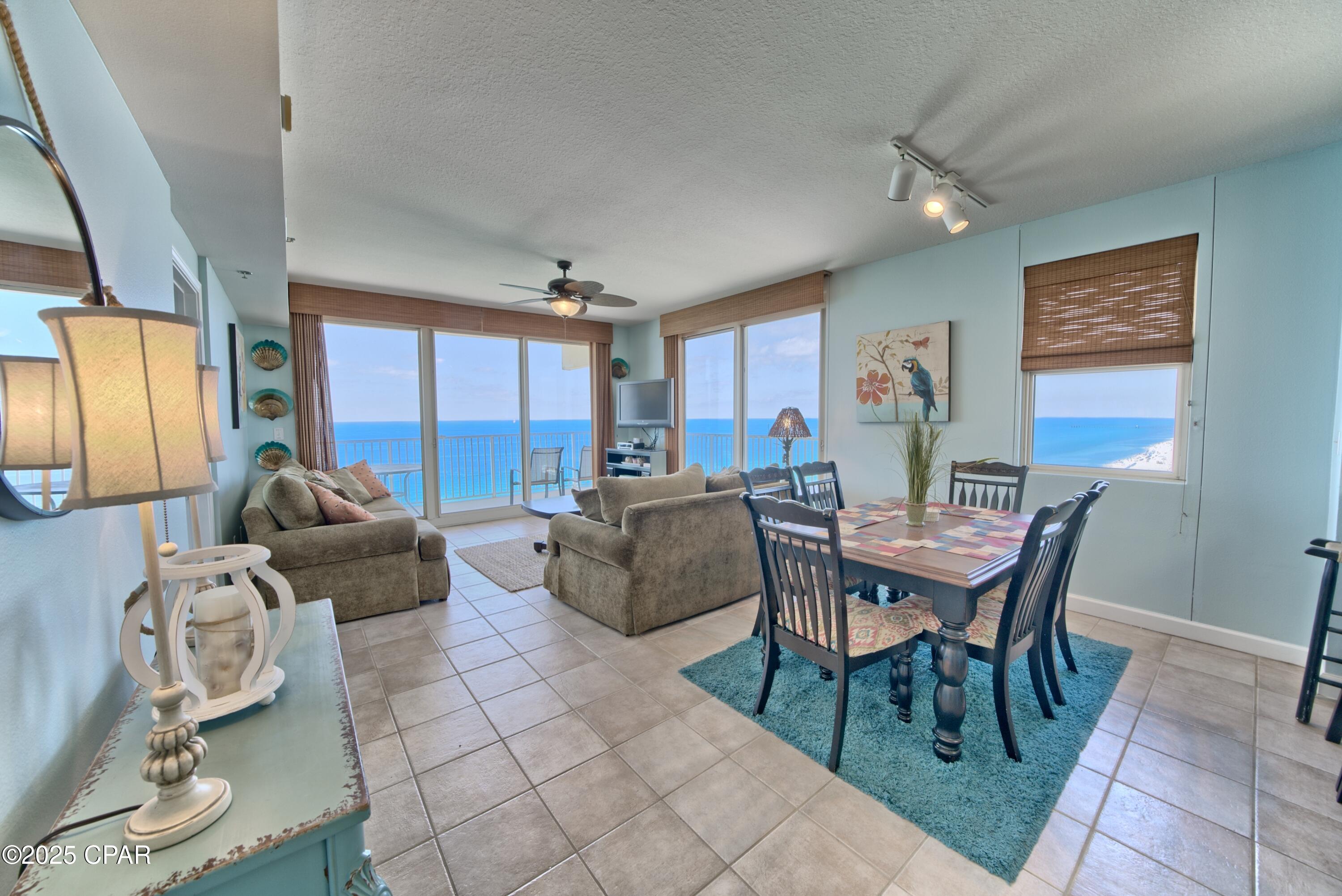 The ''01'' stack is considered the premiere  unit stack at the ''popular over-performing'' Shores of Panama Resort.  It is without a doubt, the most special location at Shores of Panama.  It's hard to find a good investment now - Investors should take note. 
Reasons this floorplan and Shores are the best investment:   You won't find another western coastline view for your sunsets than this wrap-around balcony. Views like this are hard to come by.  This condo floorplan and location take you away from all of the busy buzz of a large resort.  It's on the quite west-end of Shores of Panama (closest to its' quite neighbor Long Beach). Absent of Laketown Wharf , Pineapple Willys and Watersports rental traffic & disturbance.  It's just pure serenity and escape ~ the reasons you came to the beach! It's closest to the parking garage.  By the way has a dedicated parking space.  It's a true 3 true large bedroom (3 true full baths). New microwave and paint. 
Every year families pour into Shores of Panama due to its unbeatable location and amenities.  These units perform and can easily gross over $95k-$125k.
Currently, Shores of Panama is undergoing a major exterior facelift, and will be so beautiful when complete, which will put your investment well ahead of the others in PCB.  The new Florida Condo Requirements are fast approaching for other resorts in town, and Shores of Panama will be complete, ahead of the game, and ready to capitalize maximum profit.   Once Shores facelift is complete, there will be no stopping it.  It will be the premier place to be in PCB.  The price tag on a beachfront superior unit like this will never be again.  Don't miss this opportunity to capitalize on a ''buy now price''.  Adding this to your portfolio will ensure years of ROI success. Rentals will continue strong during construction. 
Shores of Panama is a 23 story Tuscany style condominium complex in the heart of Panama City Beach, and right next door to the world-famous Pineapple Willys restaurant. Shores of Panama has unbeatable amenities, including a massive lazy river style gulf-side pool and hot-tub, tiki bars, food bars, indoor pool, garage parking, and a fitness center.  Easy to Show
