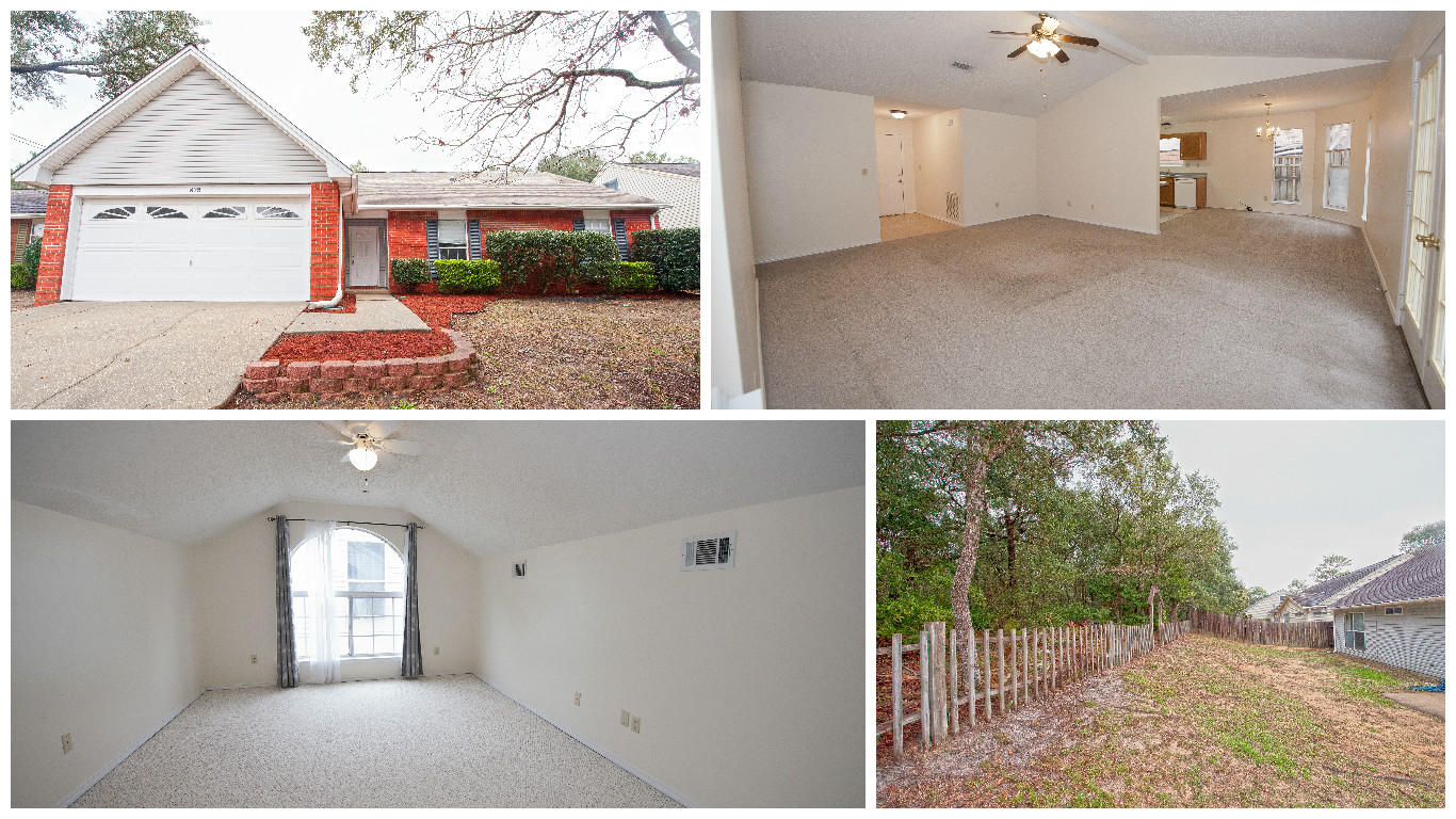 Turn-key! This 4-bedroom, 2.5 bath home has so much to offer! As you walk in the front door you're entering the spacious living room that provides direct access to the backyard through the French doors. Bring your gas grill because the back patio has a gas line ready for your backyard BBQ's. Worried about neighbors behind you? You don't have to worry about that here with the Eglin reservation starting where your backyard ends. The kitchen has a 2015 Kenmore dishwasher, Hotpoint electric range, Whirlpool side-by-side refrigerator, and an island for extra counter-space. The laundry room is just off of the kitchen and leads you into the two car garage. Are you looking for a small getaway? Well, you're in luck with the upstairs retreat, complete with a half bathroom and closet. The master bedroom two additional bedrooms, and bathroom are downstairs. All carpet was replaced in 2015, the roof in 2006, and AC in 2003. There is a termite bond in place and seller will provide a home warranty. Located just minutes to One20 A-Modern Bistro, Eglin Air Force Base, Northwest Florida State College, Mattie Kelly Arts Institute, Twin Cities Hospital, Niceville Townhall and much more!  Don't miss your chance to snag this beauty!