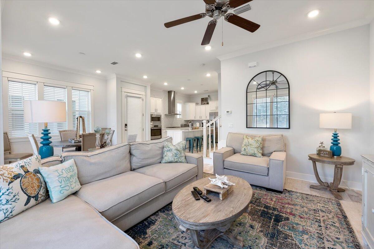 This stunning unit features the Cozumel floorplan boasting 3 bedrooms, 2.5 bathrooms and a 2 car garage and is offered fully furnished. The property is situated in the highly sought-after community of Prominence on 30A this property is located just steps from The Hub offering a great atmosphere of eateries, shopping and entertainment. As a newer build you'll notice modern finishings and high-end touches throughout. 10 foot ceilings, ample natural light and a flowing floor plan provide a spacious feel to this well-appointed luxury townhome. The community offers a zero-entry resort style pool, BBQ area and fitness room. Buyer to verify all information herein.