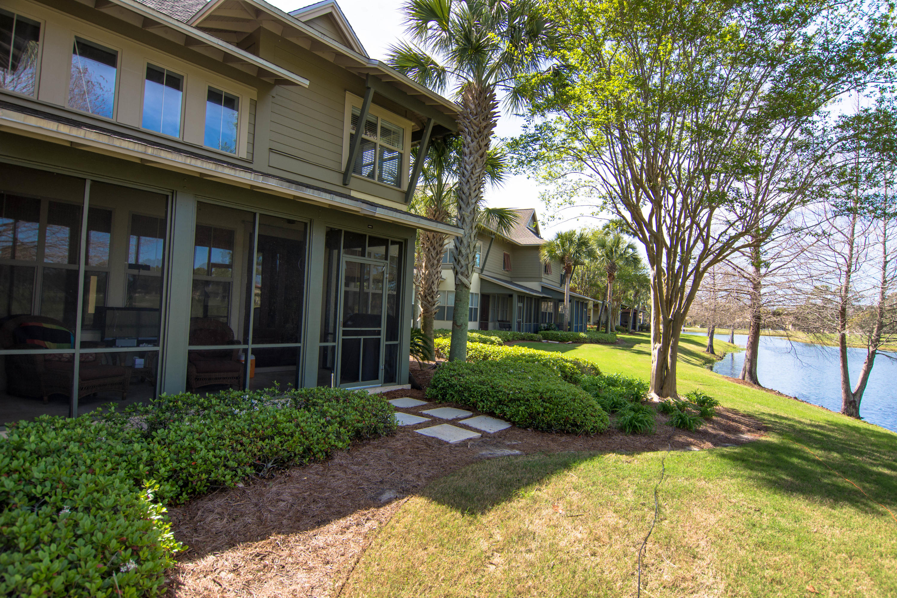 This beautiful home is an end unit sitting on the edge of the premier Baytowne golf course. Exquisitely finished with stainless appliances, lovely cabinets, granite counters, and new carpeting. Relaxing water view from the screened in porch. There is even a one car garage and plenty of storage. Baytowne Village, Jolee Island Nature Preserve , tennis courts, and the marina are close by. Lots of natural light and open kitchen. Fully furnished and move in ready. Live in it full time or make great vacation memories with the family. Rent it in between visits and cash in on busy spring and summer rentals. Buyer to verify all details.
