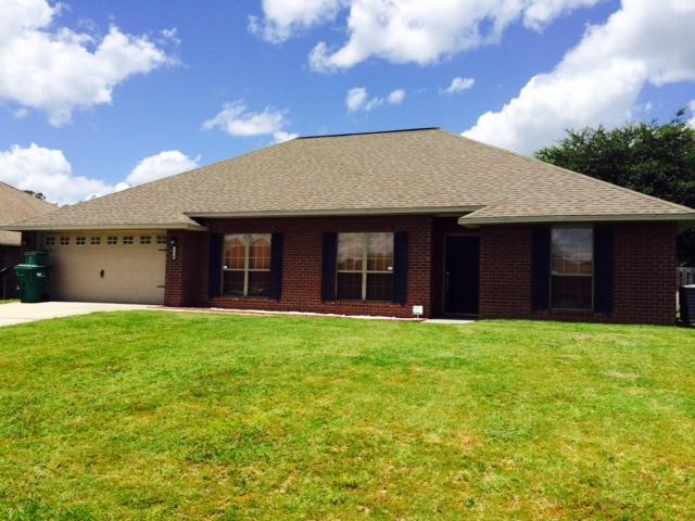 Come see this well kept 4BR/2BA home with pest control included! The open floor plan has a well equipped kitchen w/ all the appliances, breakfast bar, breakfast nook, dining room, living room with access to the roomy back yard that is privacy fenced, split bedroom plan with the master having a walk in shower, double vanity, walk in closet and more. There are 3 additional bedrooms and hall bath. Laminate wood flooring throughout and tile in the wet areas. The home has a two car garage with opener, an 8x10 shed, sprinkler system, alarm system (at tenants cost if they choose to use) and open patio. Owner will consider a pet on a case by case basis! Call now!
