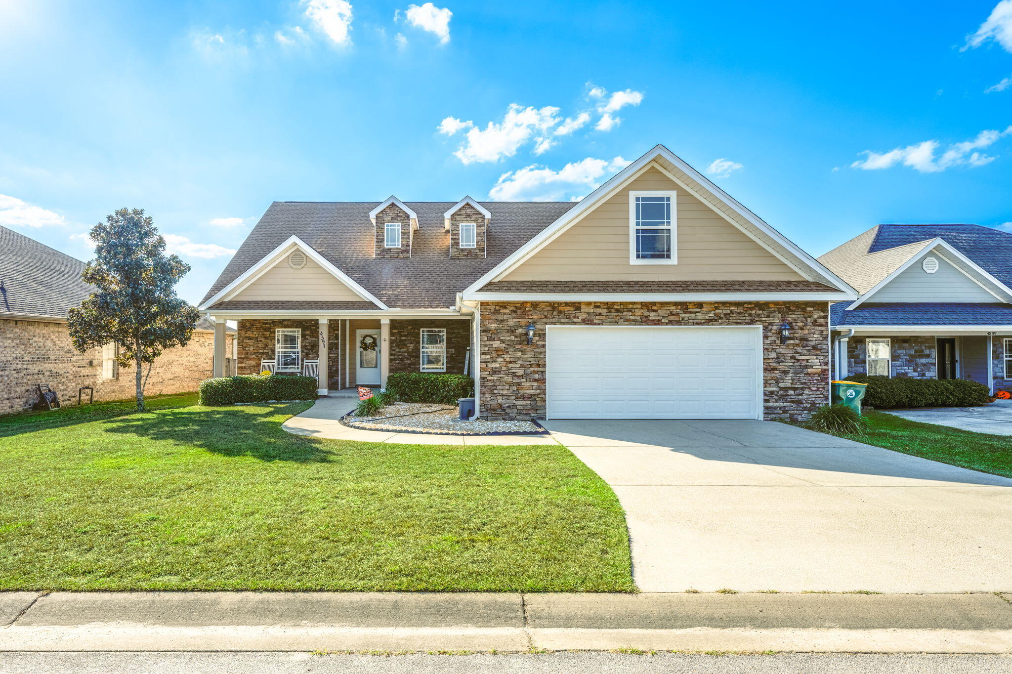 NEW YEAR! NEW PRICE! PRIME LOCATION located in the southernmost subdivision in Crestview.....Duggan Pond Estates! Gorgeous 5 bedroom/3 FULL bath home with 2 bedrooms, 1 bath and open bonus room upstairs (you will LOVE this area). Master with large walk-in closet & two additional rooms downstairs with split floorplan. Master BR also includes double sinks, garden tub & separate walk-in shower. The beautiful open kitchen is large with granite counters, stainless steel appliances & custom cabinets. Backyard is fully fenced with great 2023 deck for relaxing or having friends over. Note that this is a pet free & smoke free home with extras such as crown molding, high ceilings & RING system. The ''BIG 3'' are new/newer with 2022 roof, 2023 hot water heater & April 2024 HVAC system with inside heat pump. Transferable termite bond in place. A "Must See" home for anyone looking to purchase in Crestview!