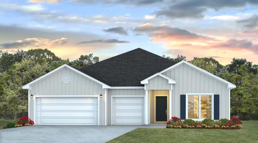 The Camden plan is a gorgeous 4 bed, 3.5 bath, 3 car garage home in Hammock Oak Estates. With an appointed dining room, a large study, 4 bedrooms as well as an additional garage for a third car or golf cart – this home is full of space! Just off the foyer, there is two bedrooms with a shared bath that has a double sink vanity and shower/tub combo. Bedroom 1 is situated off the breakfast area with a spacious bath and walk-in closet. The homes interior features are EVP flooring throughout the common areas with carpet in the bedrooms. Beautiful crown molding in treys are in the foyer, dining room, large family room and bedroom 1. The kitchen has a center island with a sink, granite countertops, plenty of cabinetry, and a corner pantry.