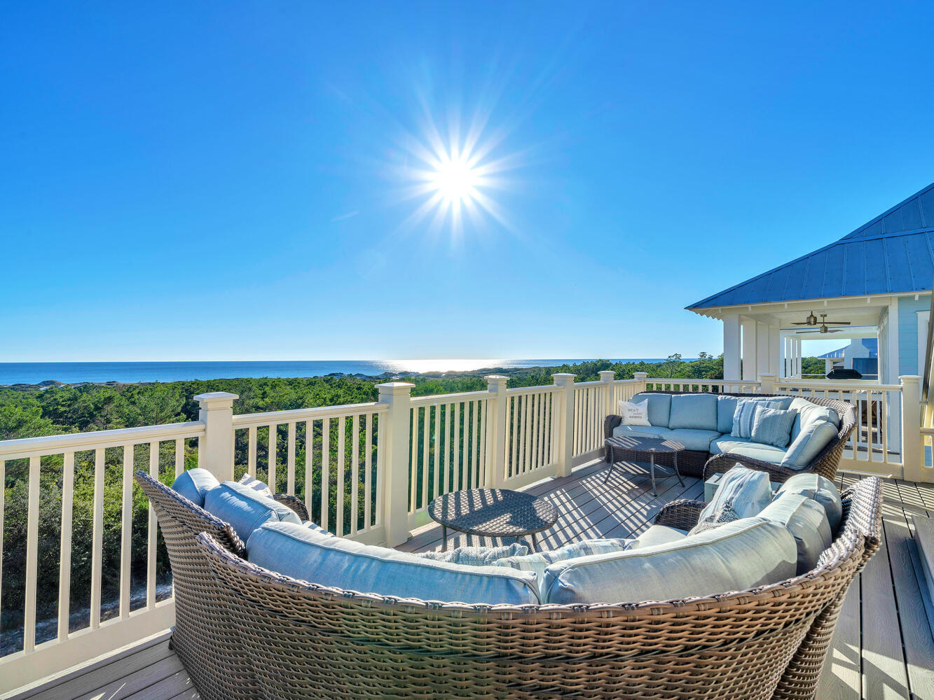 PANORAMIC GULF VIEWS!!

Nestled on Topsail Hill State Park and Preserve, this 4-bedroom, 4-bathroom home offers breathtaking, unobstructed Gulf views from its 2nd and 3rd-floor balconies. Situated at one of the highest elevations in Cypress Dunes--40 feet above sea level--this property combines natural beauty with luxurious coastal living.

As you approach, you'll notice the freshly painted exterior, setting the stage for the home's charm. The 1st floor features two spacious bedrooms, each with its own en-suite bathroom, opening onto a covered porch and large paver patio--perfect for family gatherings. This outdoor space backs directly onto Topsail Hill State Park, offering a serene backdrop of wildlife and native flora. A 2-car garage, extra paved parking, and additional storage complete this level.

Moving upstairs, the 2nd floor greets you with a light-filled great room that includes a chef's kitchen, oversized custom Maple cabinetry, a grand island, and a dining area ideal for family meals. The living room opens onto an expansive covered balcony, complete with a BBQ grill, Green Egg, and a built-in bar-height table for outdoor dining under the stars. This floor also includes a bunk room, a TV room, a full bathroom with a shower, and a versatile office or craft room with built-in cabinetry. Additional conveniences include a pantry, a large wine refrigerator, and a well-appointed laundry room with ample storage and a folding table.

The 3rd floor Master suite is a private retreat. This oversized bedroom features custom built-ins, a cozy seating area, and access to a newly built balcony perfect for stargazing. The spa-like Master bathroom boasts a soaking tub, separate shower, double vanity, and a spacious walk-in closet for all your beachwear.

Additional features include a whole-house Briggs & Stratton generator, a Sentricon termite monitoring system, and an automatic sprinkler system for the mature landscaped yard.

Cypress Dunes, a gated community bordering Topsail Hill State Park, provides residents with unparalleled access to nature and exceptional amenities, including:

Two pools, one with a stunning Gulf view
A clubhouse with a chef's kitchen and large TV
Tennis and pickleball courts
An exercise room
An outdoor fireplace and green space for children and pets
Stroll through the community's walking trails and boardwalks, winding over century-old ponds, and discover the unique coastal wildlife that makes Cypress Dunes so special.

Mostly furnished and designed for relaxation and entertainment, this home offers the perfect blend of charm, convenience, and a serene coastal lifestyle. Whether you're looking for a family retreat or a tranquil escape by the beach, this property delivers it all.