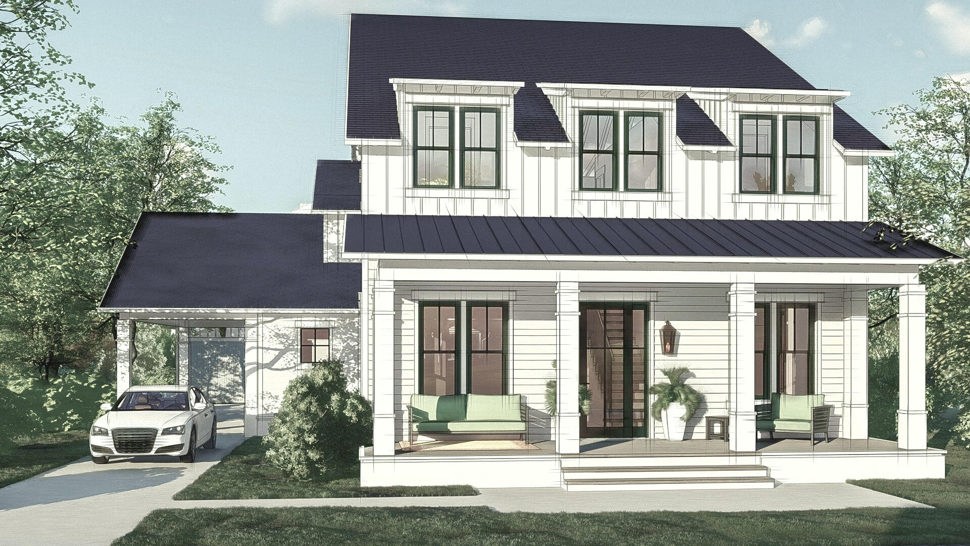 The Odell floor plan built by the Arkon Group is a beautiful, coastal-style home with comfortable living spaces inside and out.*Estimated completion is June 2022. The layout features 4 bedrooms including first floor junior master suite and second floor master, 4.5 bathrooms, home office, upstairs den, 2-car detached garage + carport, along with a summer kitchen and private pool with a sun shelf. Luxury finishes include wire-brushed hardwood flooring, quartz countertops with marble backsplash, unique tile in each bathroom, Thermador stainless steel appliances, and  beautiful gas lanterns on the front porch. This homesite backs up to nature preserve offering peaceful views and added privacy. The Watersound Origins community is a wonderful neighborhood full of amenities including the Village Commons pool & fitness center, sports courts, miles of nature trails, dock access to Lake Powell, unlimited golf and much more. A new amenity expansion is planned to add a second family pool, playground, splash pad and more exciting additions! Also, ask the on-site sales team about the Joe Club offerings exclusive to new Watersound Origins owners.