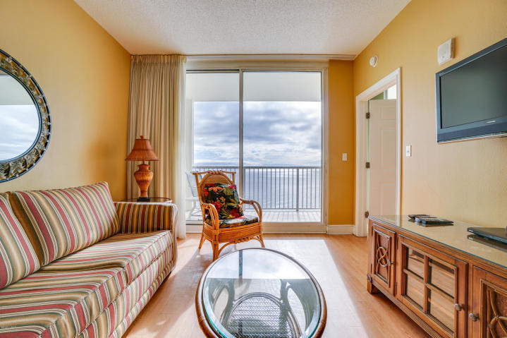 PENTHOUSE LOCATION! This spacious condo with open floorplan and 9' ceilings provides the ultimate alfresco living and entertaining environment! Enjoy fabulous Gulf views from balcony, living room, dining room, kitchen, & master suite! The sunset views from the generous, private, balcony are a perfect end to a sunny day and beginning to an exciting evening. MAIN MASTER SUITE is front and center on the beach with direct access to the main balcony and private bath complete with garden tub, separate shower, and large walk-in closet. The master suite opens from a glass slider door to a covered balcony. LUXURY! COMFORT! CONVENIENCE! Can be configured to sleep up to 10 people! EXCELLENT RENTAL INCOME POTENTIAL.