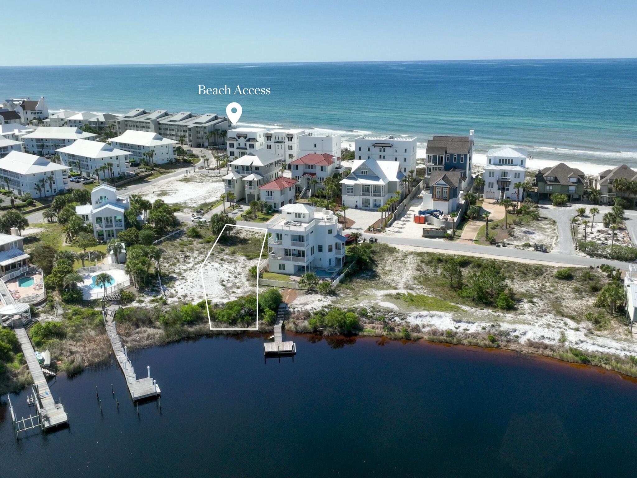Rare, high & dry and cleared lake-front homesite south of 30A in Seagrove.  Probable gulf and outfill views from a 3rd or 4th level. The culmination of luxury and exclusiveness creates a truly intimate setting while remaining geographically poised near all of the acclaimed dining and entertainment venues 30A has to offer. Inquire today and start living the coastal lifestyle you deserve.