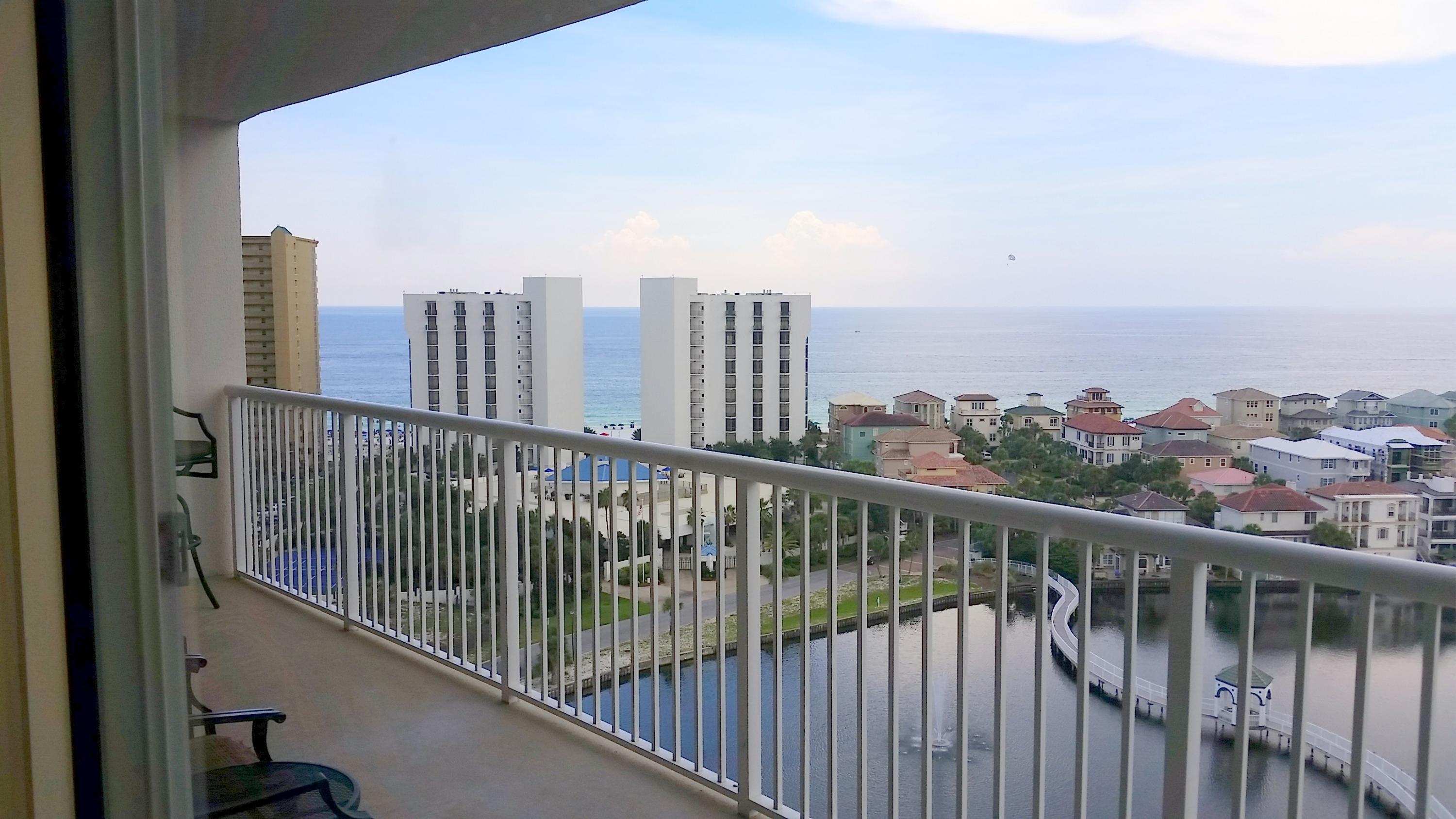 The views and sunsets from this gorgeous updated 14th floor unit at the Terrace is what everyone dreams about. The kitchen has been completely updated with granite, stainless steel appliances and new cabinet doors. Both bathrooms are custom tiled showers with frameless glass doors. They are stunning! Both vanities are new with custom granite counter tops. The unit has large tile on the diagonal throughout. Not a turn was missed in this unit. Comes completely furnished. Call me.