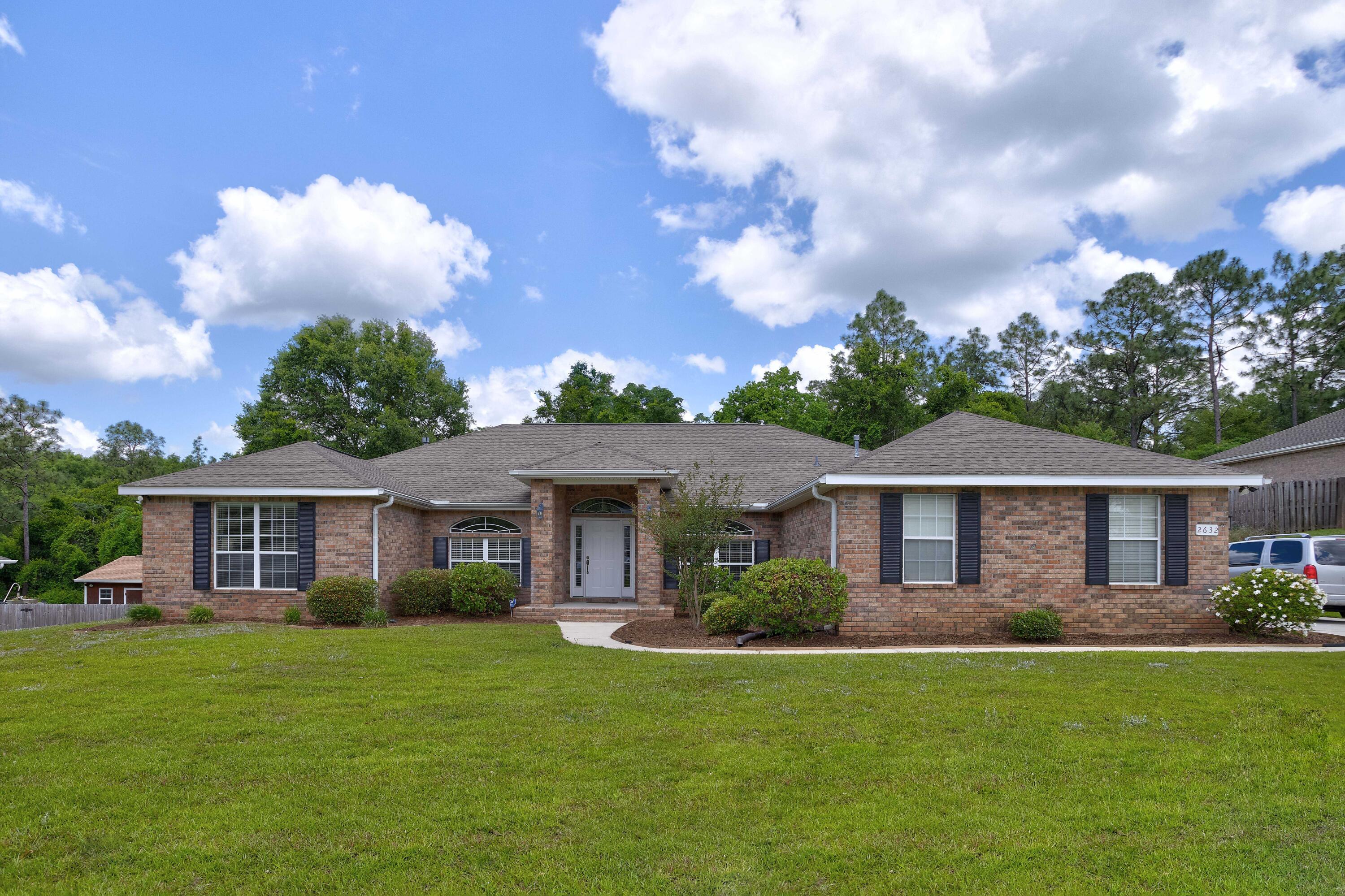 Large open family room/cathedral ceilings w/ gas fireplace. French doors lead out to an open patio.There is a formal dining room and sitting room/office. Large Kitchen w/ corian counter tops, a built in desk and stainless steel appliances. Large master bedroom is ready for any size furniture. Master bath has double vanities to include a make up bar, whirlpool tub, separate shower and two walk in closets. Three additional bedrooms and a full bath to complete this split floor plan. NEW AC AND FURNACE TO BE INSTALLED PRIOR TO CLOSING. Washer and Dryer included. Property line goes approx. 8 ft beyond into the woods. Seller to pay $450 towards Home Warranty. Shed to convey as is. Buyer to verify measurements and all pertinent information. Community Pool and Playground included in HOA fees.