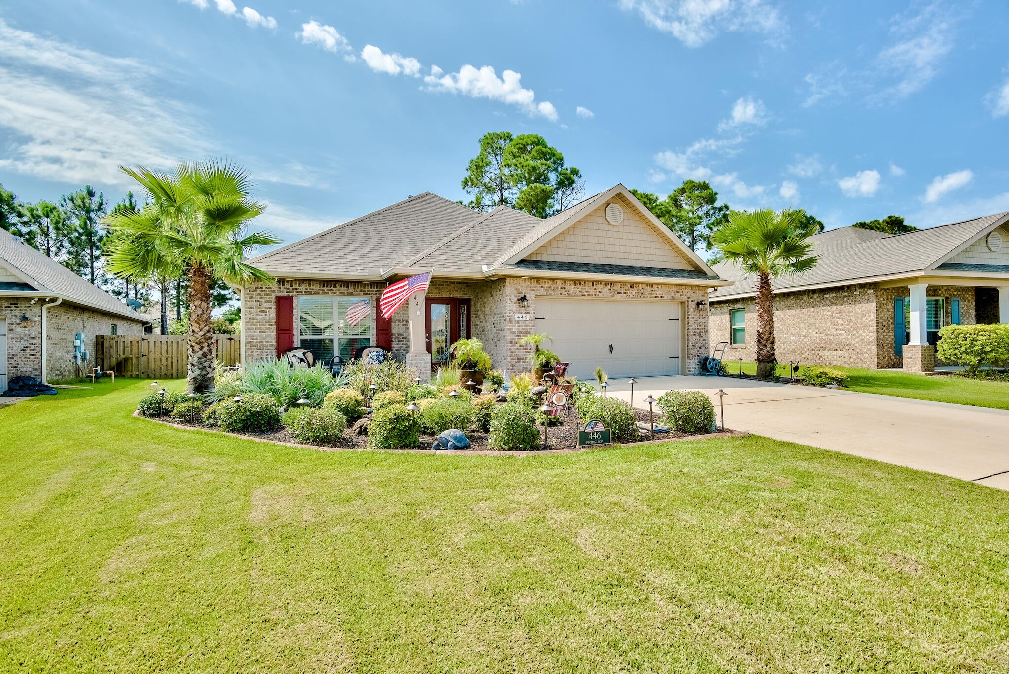 Gorgeous family home located with a HUGE custom enclosed back porch in the sought after community of Driftwood Estates in Santa Rosa Beach! Features of this home include attractive kitchen with granite counters, stainless steel appliances, and upgraded backsplash, large living area with crown molding and tray ceiling, master suite also with tray ceiling with crown molding, as well as master bath offering separate shower, garden tub, and walk-in closet, and wood style tile floors throughout the living area and kitchen. The large back porch living space is truly a show stopper, as it is perfect for entertaining and watching sports on the mounted TV. Other features include a propane gas powered whole home generator, HVAC air filtration system, whole home water softener, termite bond, and rain gutters. The exterior landscaping of this home are impeccably maintained and manicured. All  wall mounted televisions can remain, as well as the back porch refrigerator and washer/dryer. Driftwood Estates offers great amenities including a gorgeous pool, playground, tennis courts, and more! Come take a look at this incredible home before it's gone. Buyer to please verify all information contained herein.
