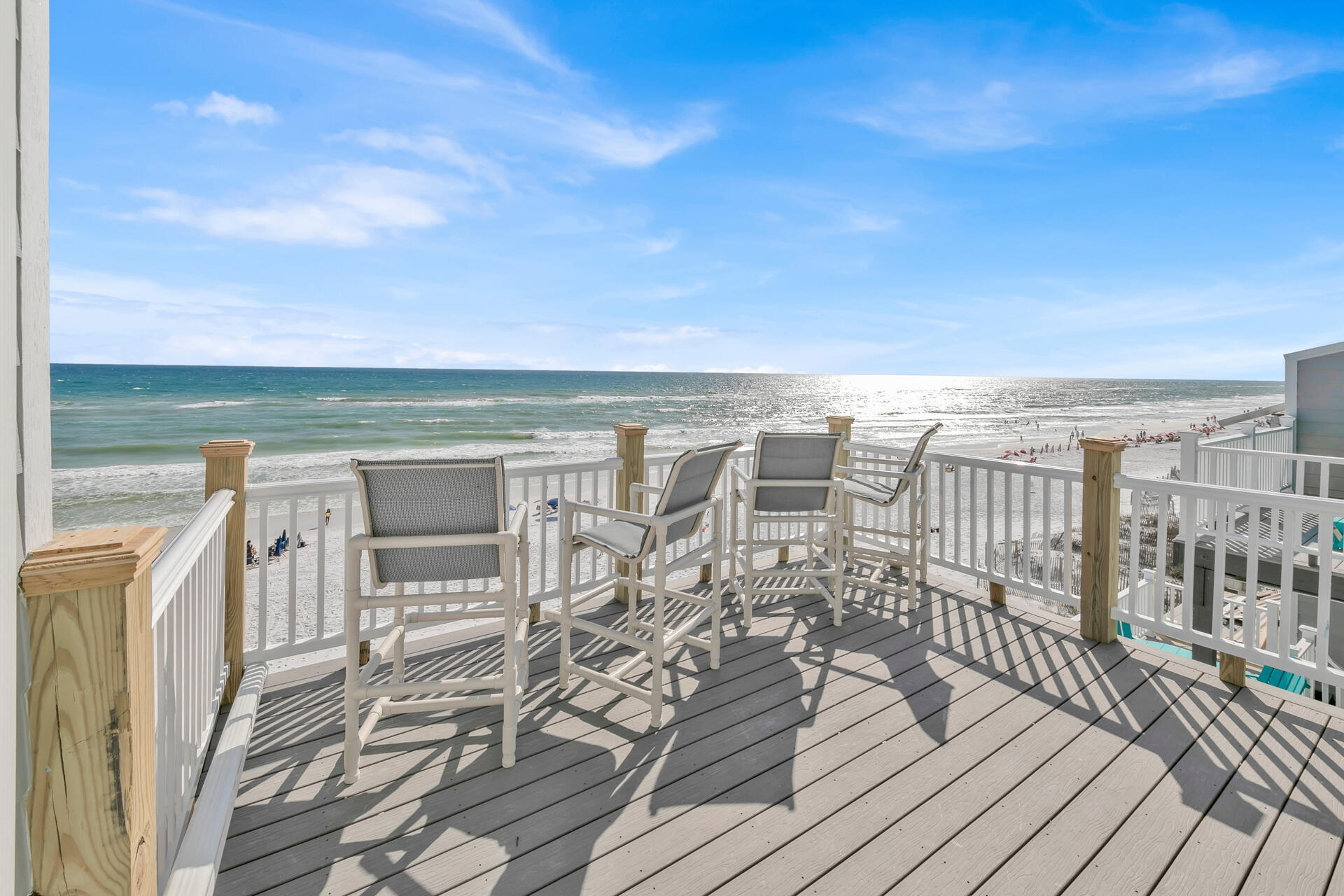 Completely renovated and newly furnished Beachfront Townhome in Miramar Beach.  Enjoy one of the most amazing spots along the Emeral Coast just a few doors down from the famous Pompano Joes Seafood House and minutes away from the best shopping and dining experiences of both Miramar Beach and Destin.  This 3 bedroom, 3.5 bath townhome has been renovated with Luxury finishes throughout from new Luxury vinyl plank flooring, shiplap walls, subway tile, new bathroom vanities, to all new luxury costal style furnishings throughout.  Enjoy waterfront views from completely renovated decks on all levels and easy access to your own little slice of paradise!  A perfect vacation rental with guaranteed 7.5% net cap rate and projected 13% cap rate from Avantstay.  with No HOA, don't let this get away! Additional Notes:
Over 90K was spent on the deck beach side renovation with Trex composite decking for long lasting strength.  

This is a rare end unit with larger parking spots for your guests as well.  

Original 4th Bedroom was converted into a Bonus Room with Living room and kitchenette for using Unit A as a self-sustaining separate rental.