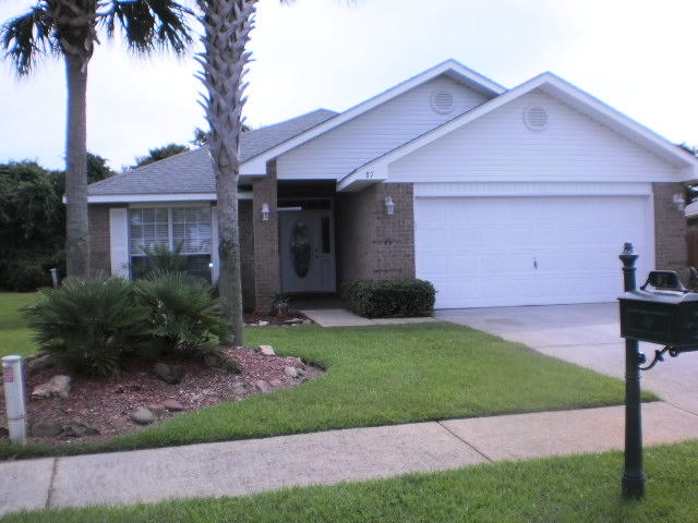It is indeed Paradise - deeded beach access, in ground private pool, 4 bedrooms, two full baths and luxury landscaping. Landscape maintenance is included in the rent. Brand new AC, freshly painted and move in ready. Master suite is separated from the rest of the home and features a large walk in closet, master bath has double vanity, garden tub and full size shower. The second bedroom makes an ideal office, with double doors and a large window overlooking the front yard. The 3rd and 4th bedroom are the same size and have a full bath between them. The kitchen has a breakfast bar as well as a dining nook, and across from the kitchen is a dining area that opens to the Great Room. Vaulted ceilings and lots of room make this an ideal home.