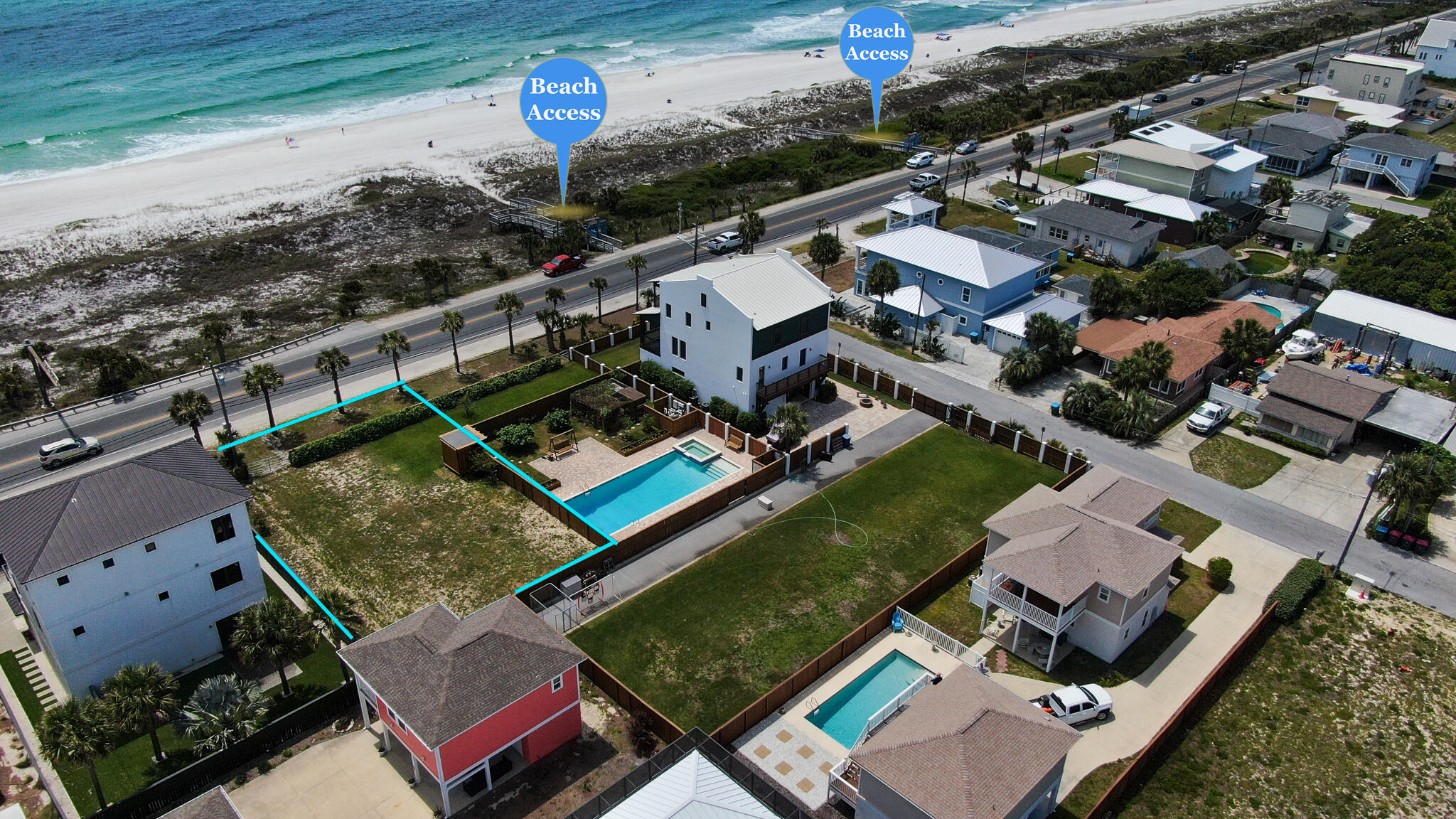 New, lower price; owner is motivated!  Forever sunsets for the owner of this lot overlooking the uncrowded & highly desired Bid-A-Wee beach. Bid-A-Wee beach is a gated entry beach for residents of Bid-A-Wee & the last dedicated beach in PCB. Purchase one of only a handful of vacant lots left overlooking the beautiful emerald green waters of the Gulf of Mexico. Bid-A-Wee offers almost a half mile of enjoyment as a beach goer, fisherman, surfer/waterman, or whatever you want to do at the beach. No crowds! This is the only available lot on block A which is the most eastern block of Bid A Wee which will give you year round, unobstructive views of the sunset as it goes down over the Gulf. This lot is cleared, level and already surrounded by beautifully stained, fences. NO HOA! $100/year voluntary donation to help with beach access