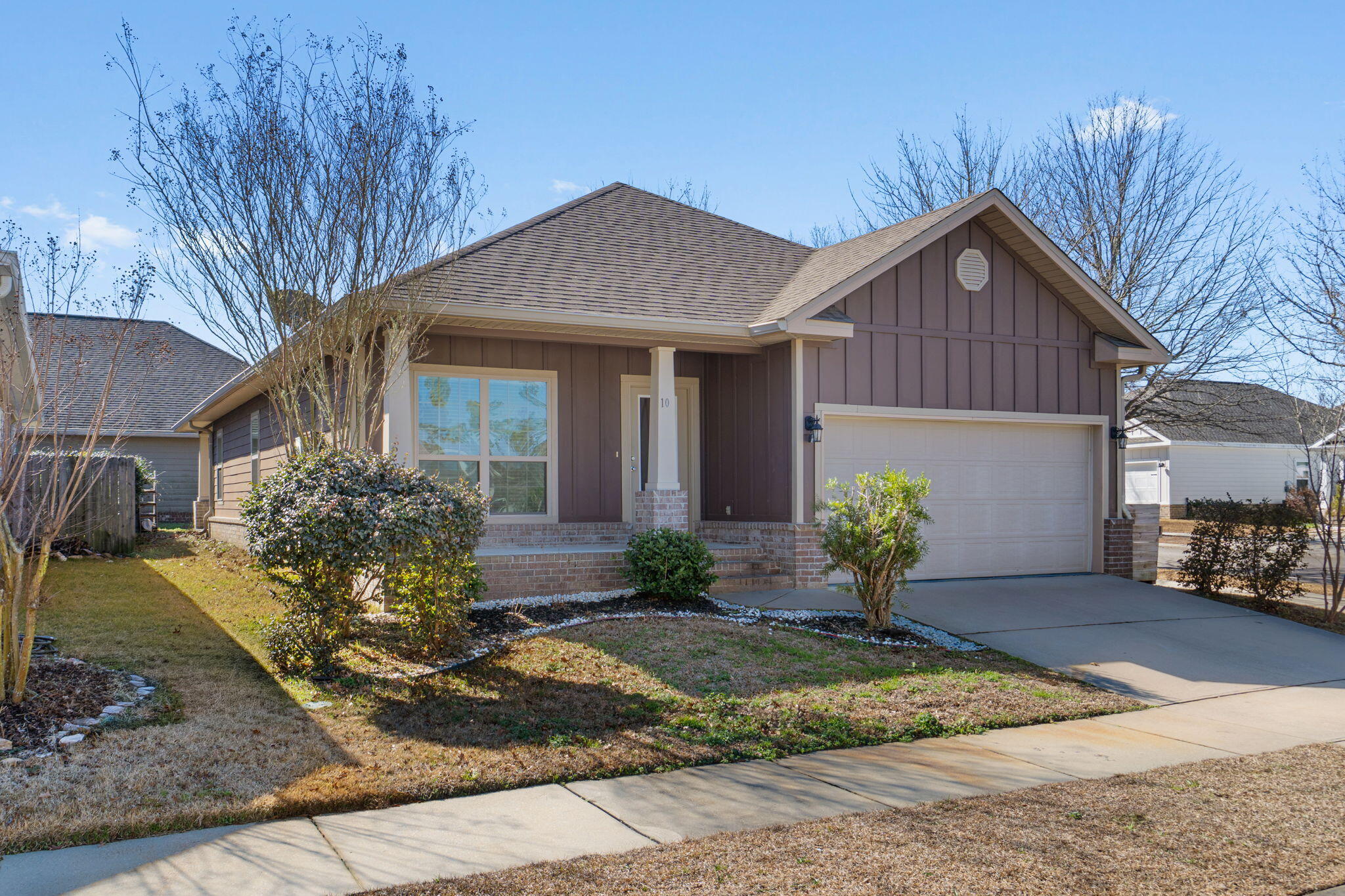 *3 bedroom plus a flex room!* Welcome to LaGrange Landing, a perfectly located community known for its tree-lined streets, neighborhood pool, and scenic pathway leading to LaGrange Creek, which connects all the way to the Choctawhatchee Bay - ideal for canoeing, kayaking, or paddleboarding. Situated on a desirable corner lot at the entrance of a quiet cul-de-sac, this home offers both convenience and charm, just around the corner from Publix, local shopping, and only 20 minutes to the sugar-white sands of 30A's beautiful beaches.

This thoughtfully designed 3-bedroom, 2-bath home also features a versatile flex room, perfect for a home office, playroom, or additional living space. As you arrive, you'll appreciate the inviting covered front porch, setting the tone for the welcoming interior. Inside, the open layout flows seamlessly from the entry hallway into a well-appointed kitchen with an eat-in dining area and a spacious living room highlighted by a vaulted ceiling that enhances the airy feel of the home.

The private primary suite features an elegant tray ceiling and an en-suite bath complete with double vanities, a soaking tub, separate shower, and a large walk-in closet. On the opposite side of the home, two generously sized guest bedrooms offer ample closet space and share a full hallway bath. A convenient interior laundry room (complete with washer and dryer that convey).

Step outside to the covered back patio, the perfect spot to relax and unwind. With its prime location, functional layout, and inviting features, this LaGrange Landing home truly offers the ideal blend of comfort and convenience. Welcome home!