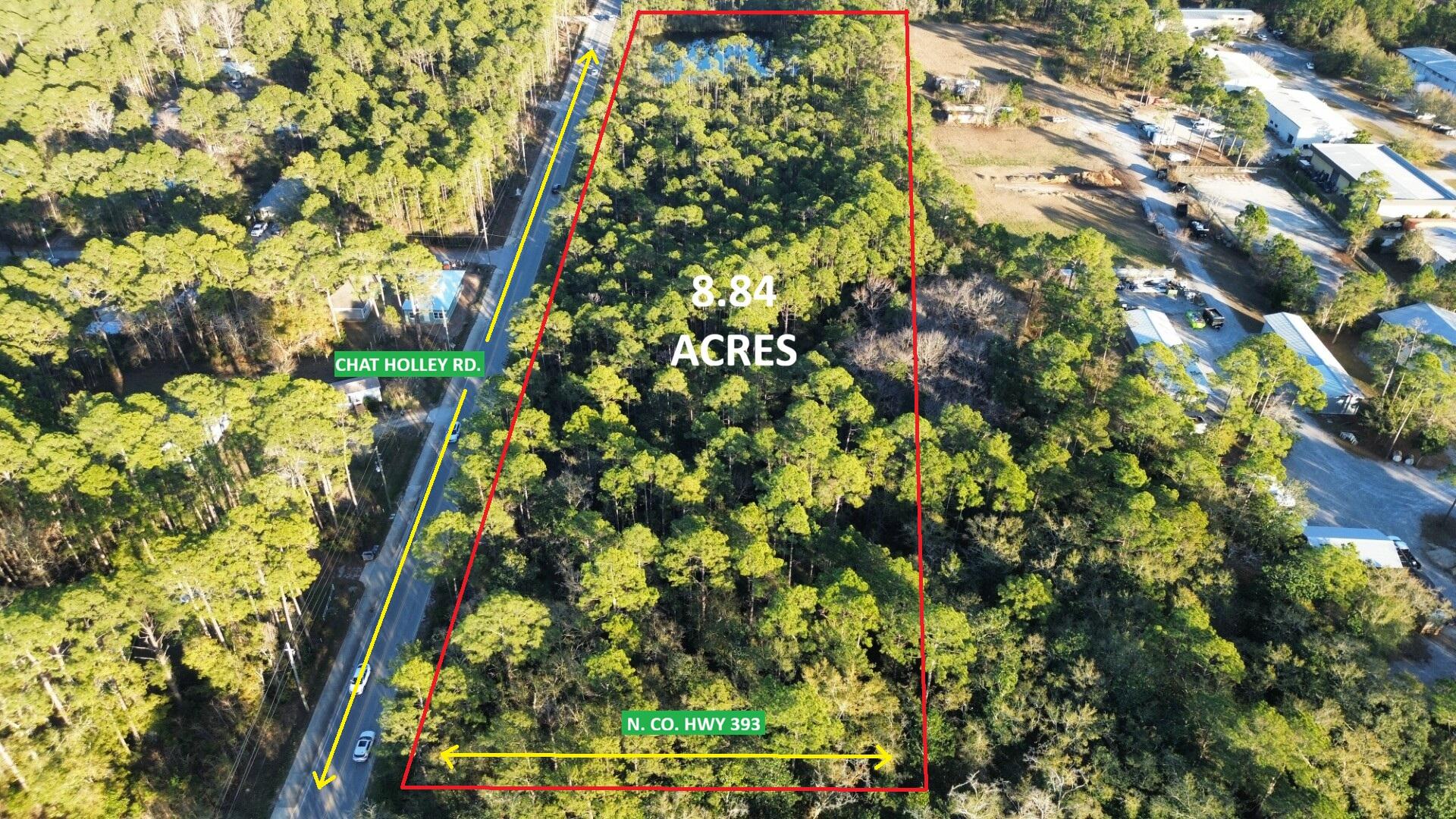 Prime 8.84 acre corner parcel on the corner of North County Hwy 393 and Chat Holley Road in Santa Rosa Beach with a previously approved Development Order for an Early Childhood Education Center. Zoned Coastal Center (CC), allowing mixed-use development including medium-density residential, retail, service, civic, institutional, and lodging uses, subject to county requirements. The site offers approximately 1,287 feet of frontage along Chat Holley Road and approximately 299 feet of exposure along Hwy 393, directly across from the new U.S. Post Office, providing excellent visibility and access. Public water, sewer, gas, and underground utilities are available or nearby. Additional materials include survey, environmental report, traffic study, plans, and development documentation.