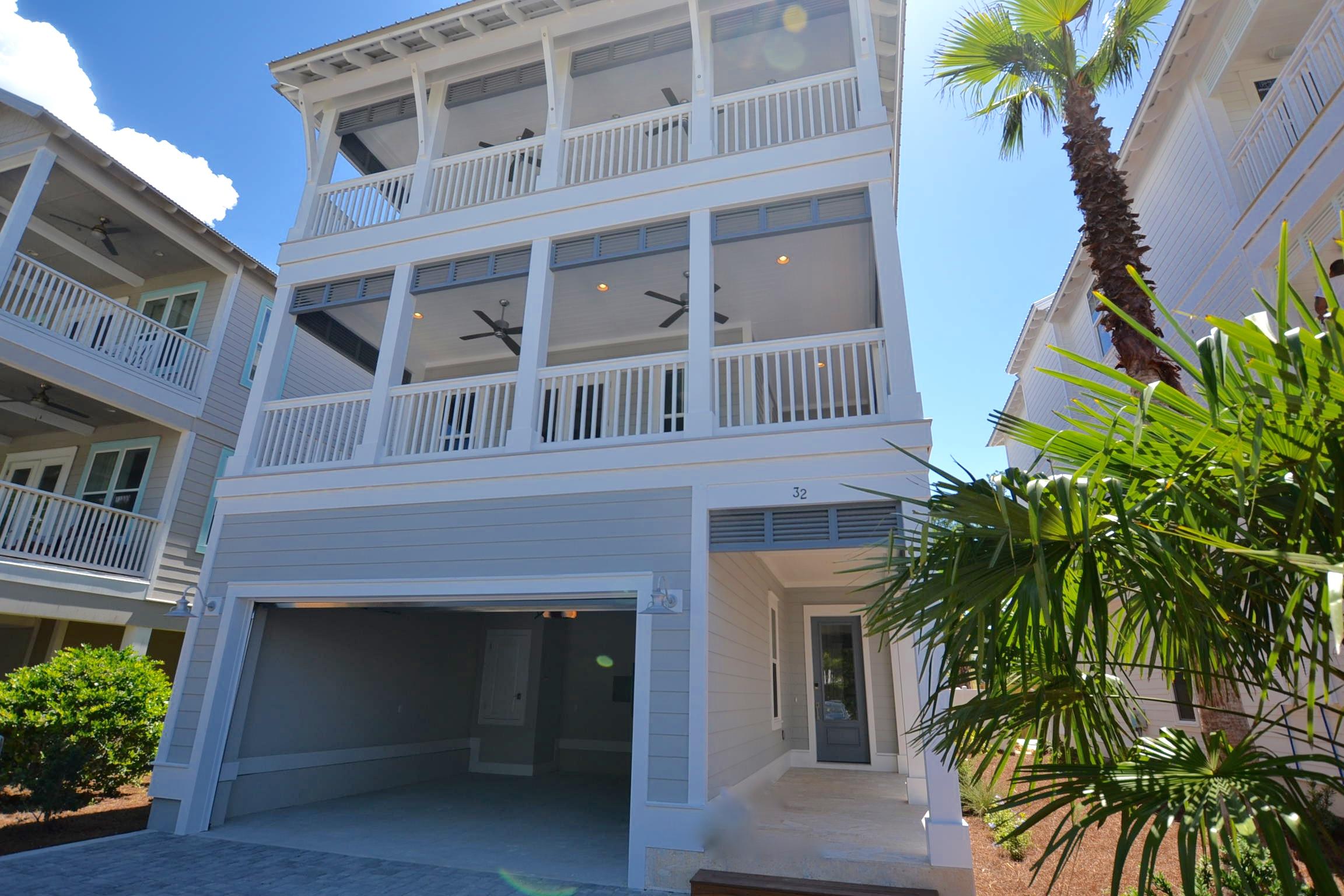 This 5 BR, 5.5 bath custom masterpiece has great attention to detail. The location and style of this newly constructed home is perfect for a second home or investment property with rental income of over 100K and it's less than 800 steps to the beach access.
This beautiful light infused beach house offers an amazing outdoor entertainment area including a summer kitchen, heated pool, and a large covered patio with a 65'' screen TV and Sonos audio throughout the indoor and outdoor areas. This spacious floorplan offers optimum living space throughout the 3 levels. The stylish kitchen features Carrara marble countertops, KitchenAid stainless steel appliances, Thermador gas stove, wine refrigerator, elevator, raised ceilings, beautiful oak floors and a large center island with seating for six. The first level has a 2 car garage, guest bedroom, hall bunks and a full bath. The back opens to the large covered entertainment area and pool. The main living, dining and kitchen area is on the 2nd floor. It features a vast open concept, and an abundance of sunny windows. The third level boasts a cozy master bedroom with gulf views, spa like ensuite bath and access to covered porch, the ideal spot to watch a sunset or enjoy your favorite beverage. A custom bunk room featuring 3 sets of built-in-bunk beds with attached bathroom offering multiple vanities. There is an additional large guest room with desk area and private bath which makes this your own personal oasis. And to top it off, it has an elevator to get you there. Offered fully furnished. This home is a great real estate investment for buyers or for those who want a turnkey property for immediate occupancy.
