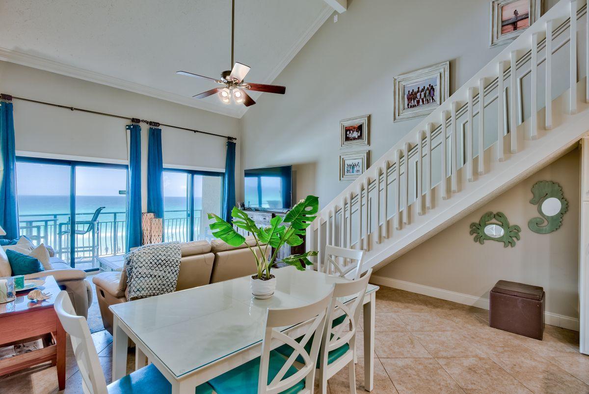 Located in the desirable area of Crystal Beach in Destin, this recently updated three bedroom, gulf front condo offers panoramic water views from the moment you walk into the two story unit. The open, oversized living area invites you to relax and unwind while enjoying the endless views off the private balcony. Crystal Villas A10 is located on the third floor and has new furnishings in the living room, kitchen and dining area, new and updated decor, rugs, paint and window treatments throughout. There are three bedrooms and two full baths as well as a laundry area on the first floor off the kitchen (stackable washer and dryer). The master bedroom suite is also located on the first floor. Crystal Villas is a low density gulf front complex and offers private deeded beach access and a newly renovated pool area and is in close proximity to a local favorite, Camille's at Crystal Beach, which offers breakfast lunch and dinner as well as live music, nearby Whole Foods, Destin Commons shopping center, The Henderson and only a few minutes to the Destin Harbor where you can experience more shopping, dining and excursions.