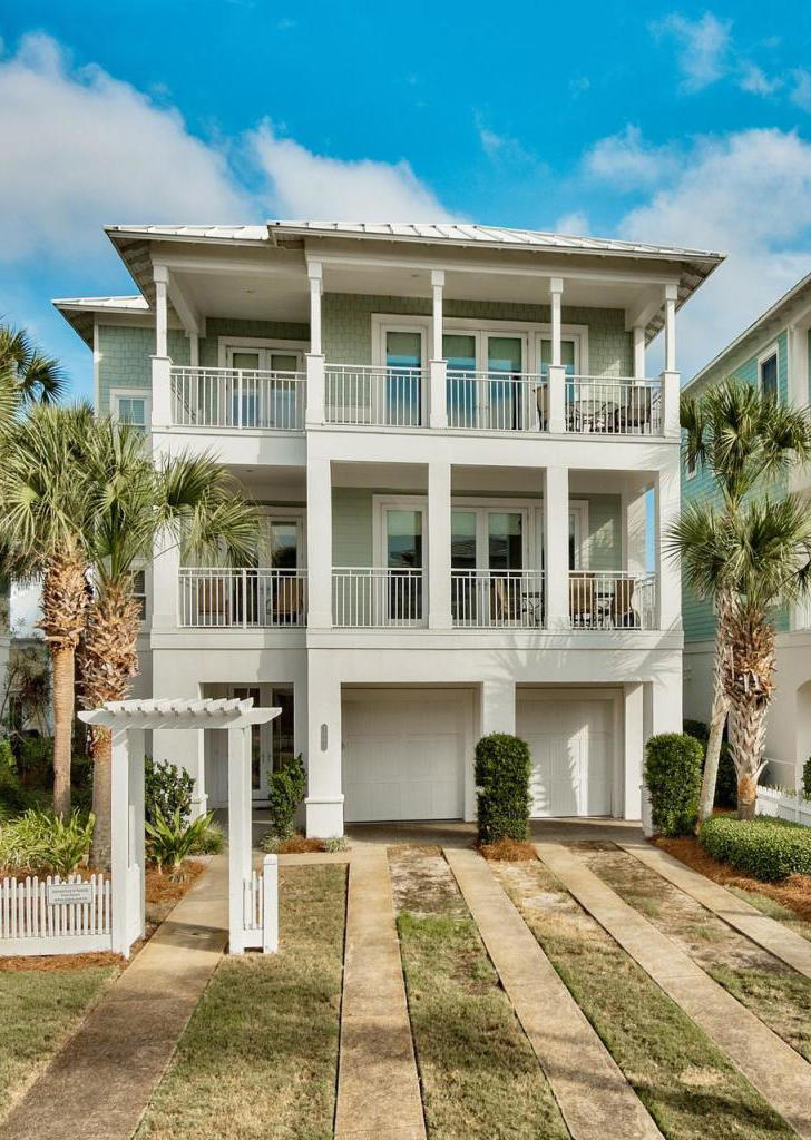 Slice of Paradise is a charming 6 bedroom home located in the Frangista Beach community of Destin/Miramar Beach. This magnificent 3,550-sq. ft. house with over 1,000 square feet of balconies and porches facing the sugar white sands and emerald green waters is the perfect place to relax and unwind. This beautiful home was designed with large families in mind. It has a large kitchen/dining area and was custom built with two ovens, two refrigerators, two dishwashers, two master suites and two laundry rooms! Slice of Paradise has a private pool and is conveniently located just across the street from gated beach access. Need more room? Check availability for the house directly adjacent - Another Slice of Paradise.