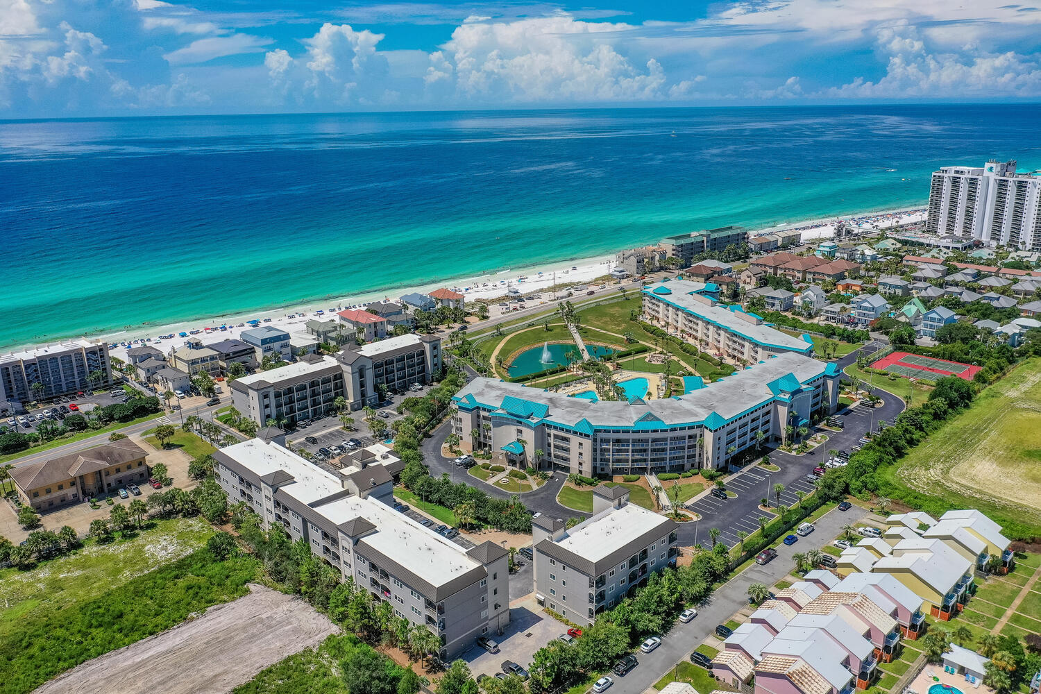 This pretty three-bedroom, two-bathroom beach condo is a first-floor corner unit in Building C, making it the closest unit to the beach at Alerio. Beach access is located right across the street.   Featuring an open floor plan, elegant upgrades like plantation shutters, and tasteful decor throughout, this condo has been lovingly maintained and is fully rental-ready with all furniture included.   Built in 2015, Alerio is one of the newer condominium developments in the Miramar Beach area at just 10yrs old.  New HVAC installed 2024.  

Alerio offers a range of amenities, including a community pool, hot tub, and grill area making it an ideal retreat for relaxation and fun. Perfectly located on Scenic 98, Alerio is within a short distance of grocery stores, gift shops, the popular 'Surf Hut' restaurant, and Silver Sands Premium Outlets, one of Florida's largest shopping destinations.

With a strong rental history and loyal repeat guests, this property is a fantastic opportunitywhether you're looking for a vacation home or a lucrative income property. Don't miss out on this opportunity!